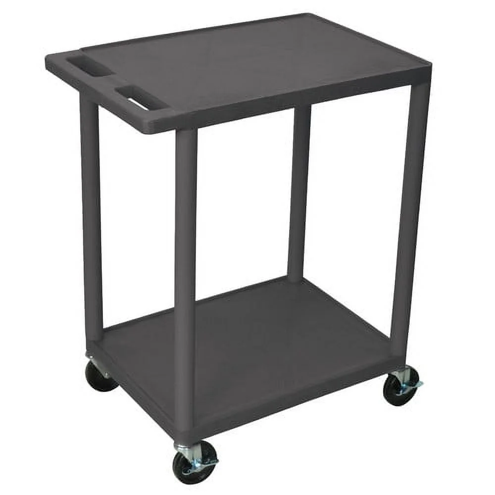 Luxor 300 lb. 24″ x 18″ 2-Shelf Grey Utility Cart