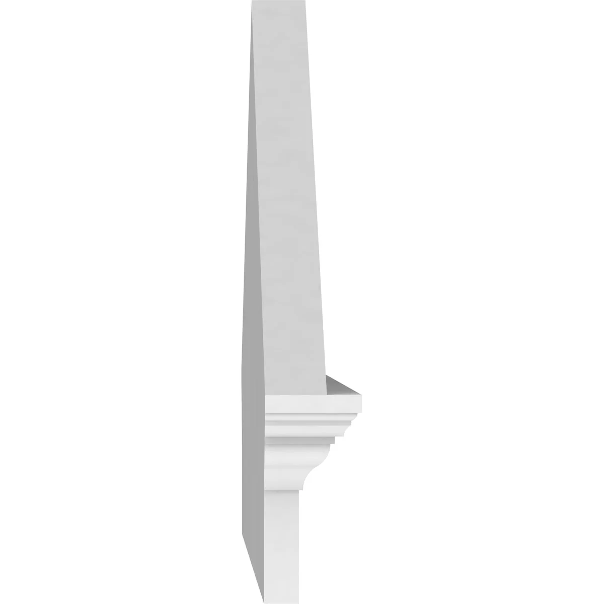 Ekena Millwork 52"W x 19-7/8"H x 2-3/4"P (Pitch 6/12) Peaked Cap Sunburst Architectural Grade PVC Combination Pediment