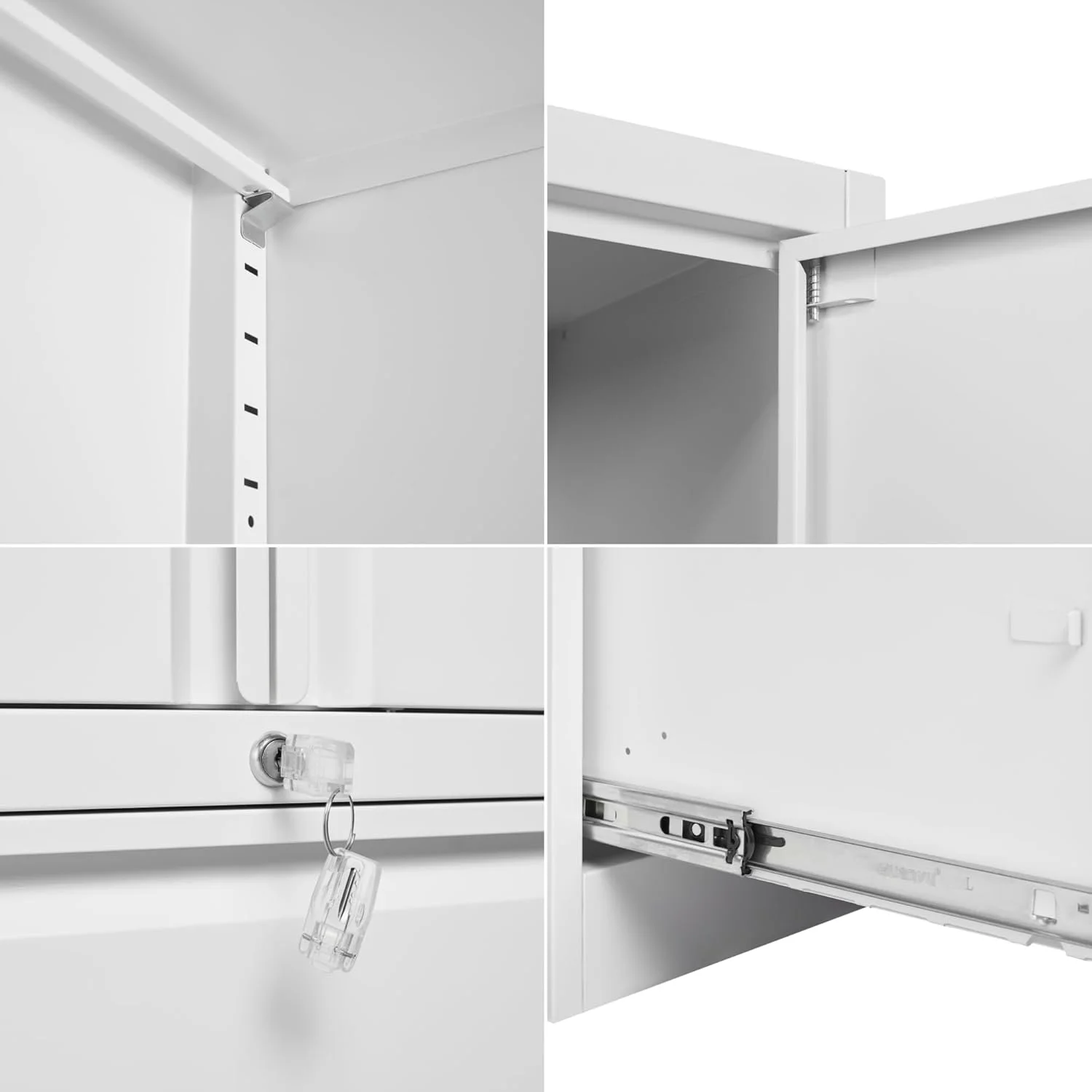 SISESOL Storage Cabinet Metal Display Cabinet with Glass Doors, 71in H x 31.5in W x 15.7in D, White, Kitchen Pantry Cabinet for Home Office, Bathroom, Bedroom, Living Room
