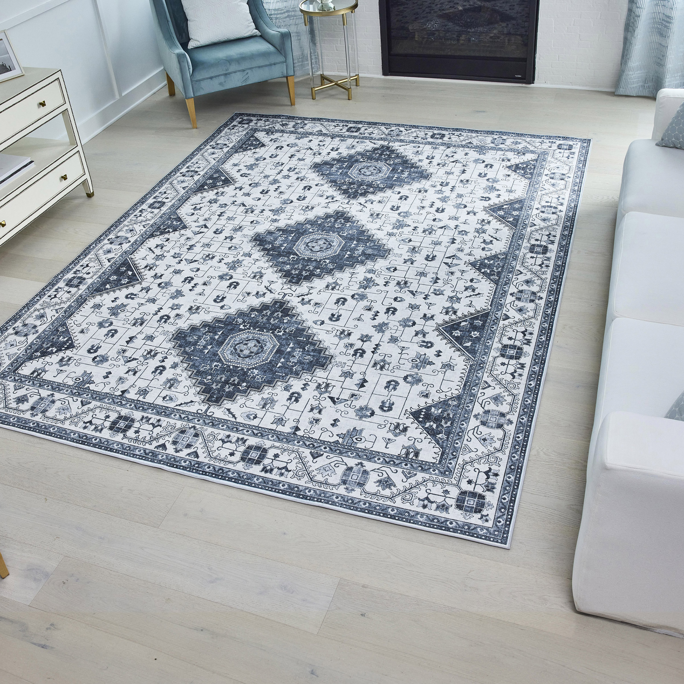 Wyatt & Ash Washable Indoor Area Rug, Cyrus 7’10’ x 10′