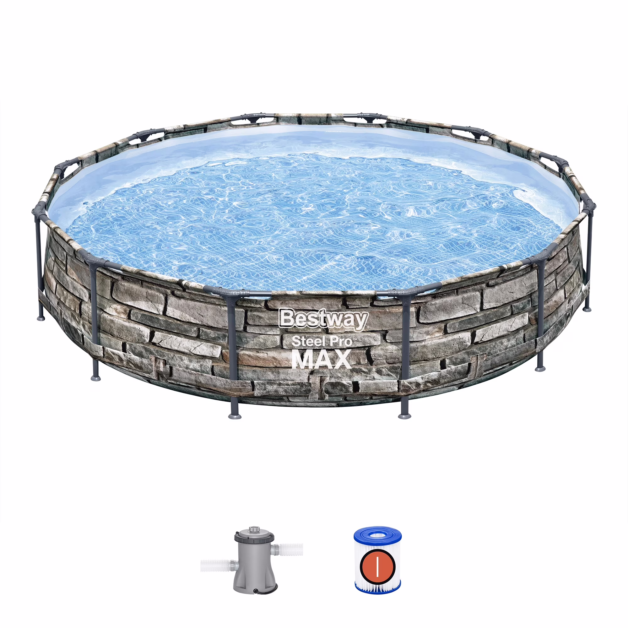 Bestway Steel Pro MAX 12' x 30" Above Ground Outdoor Swimming Pool Set