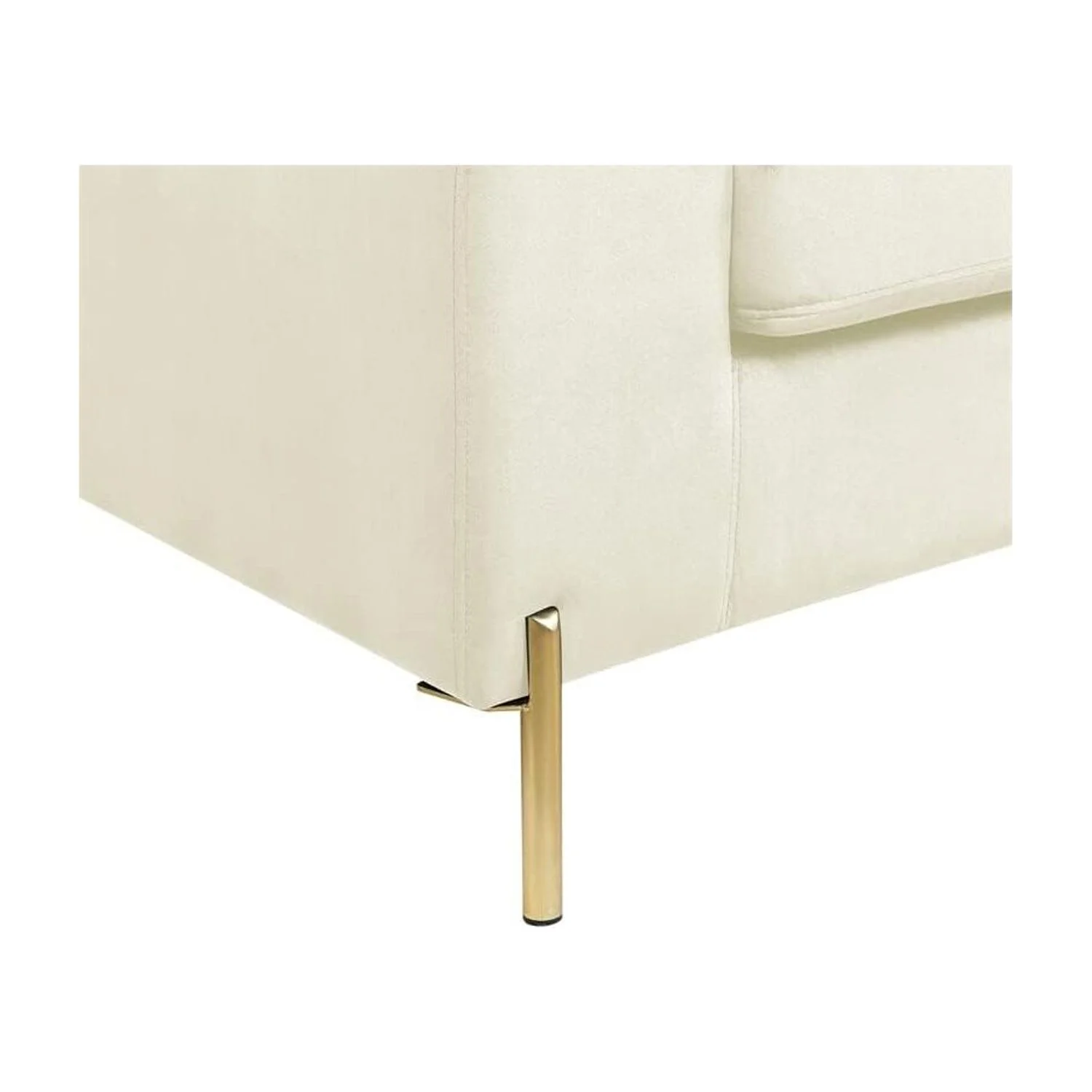 HomeStock Luxe Modern Velvet L-Shape Sectional Sofa with Square Padded Armrests, Solid Pattern Upholstery - 51.6"D x 101.2"W x 33.1"H, Comfortable and Stylish Seating for Living Room-Color:Gray/Gold