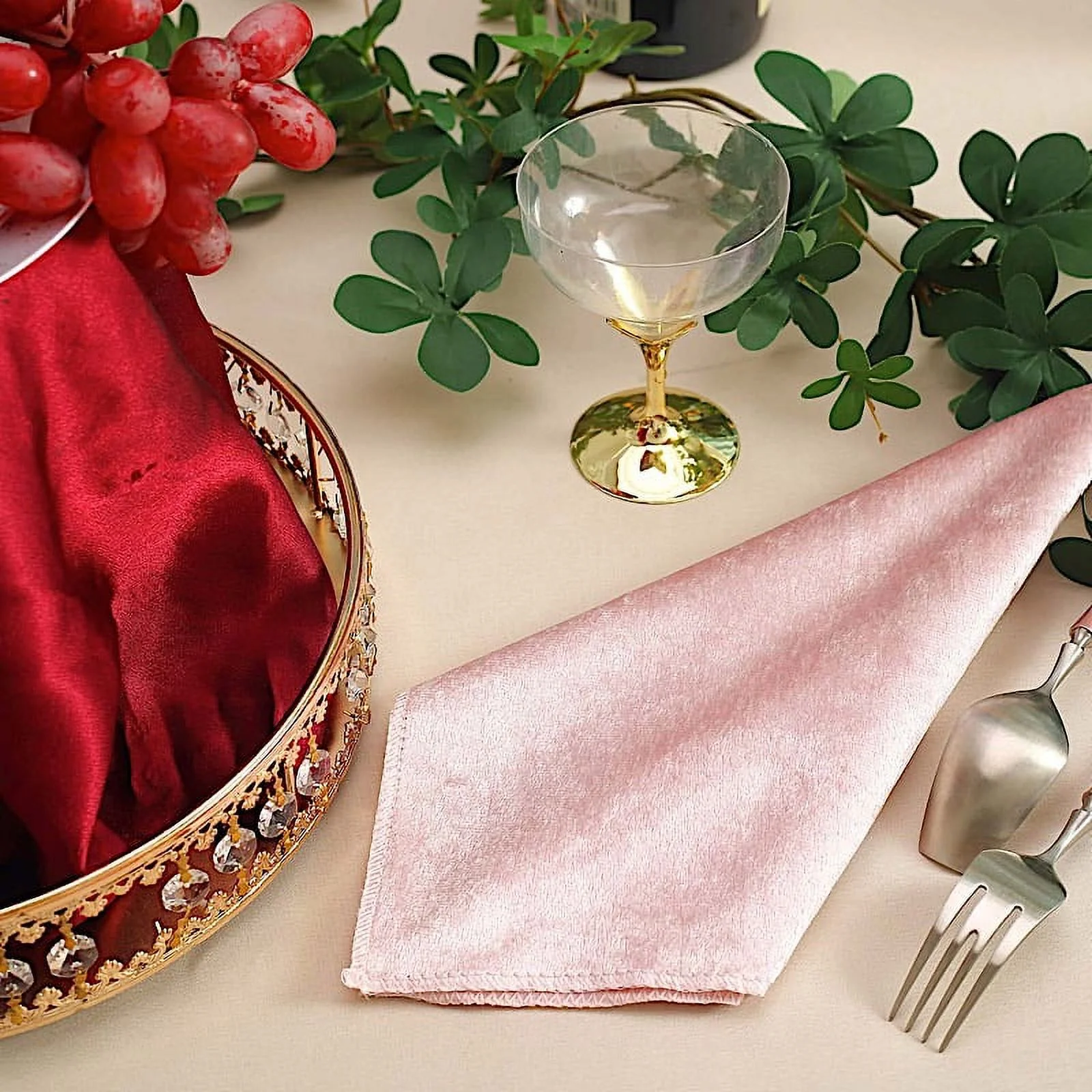 BalsaCircle 100 Pieces 20" x 20" Navy Blue Premium Velvet Napkins Linens
