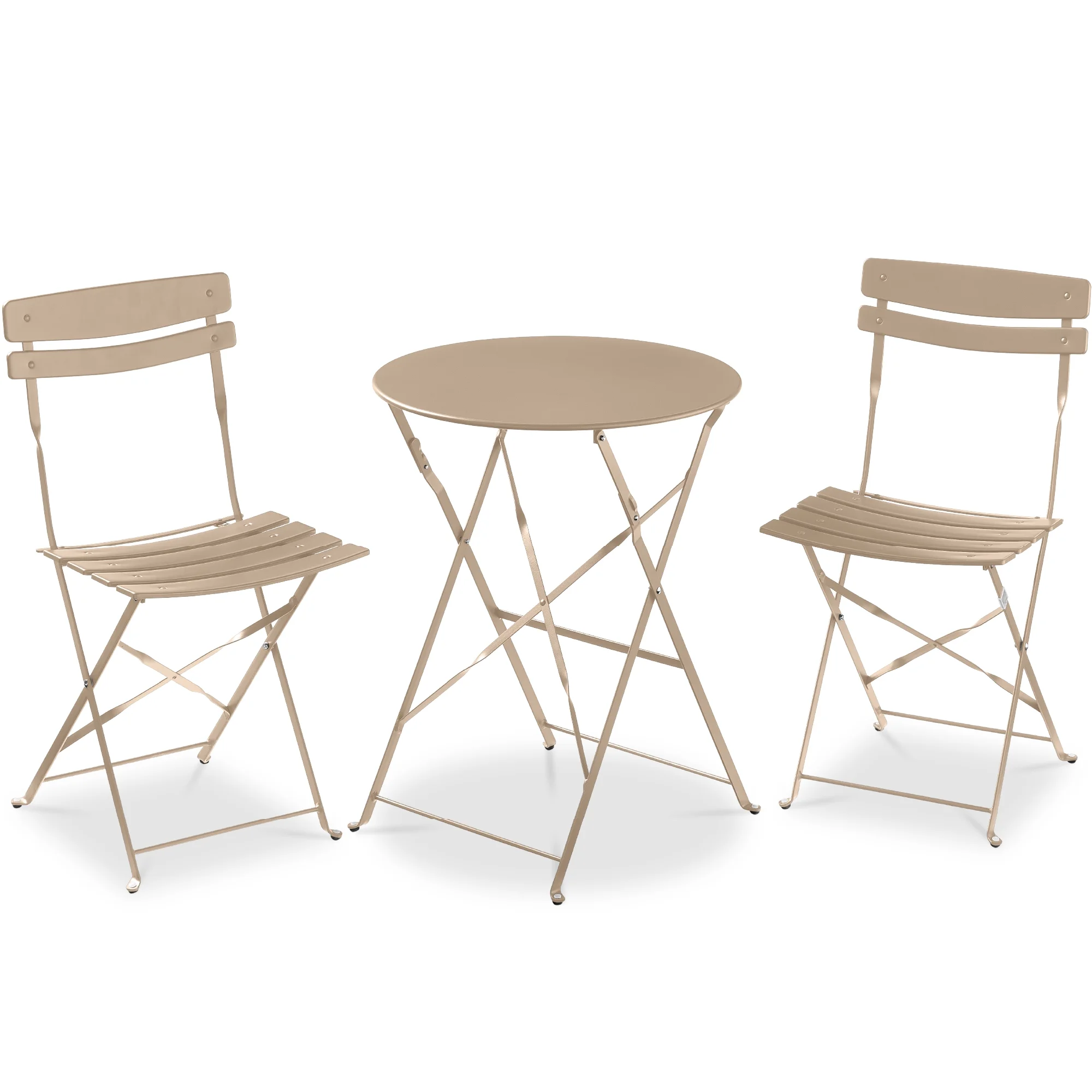 Best Choice Products 3-Piece Small Bistro Set, Folding Patio Furniture Set of 2 Chairs and Table - Black