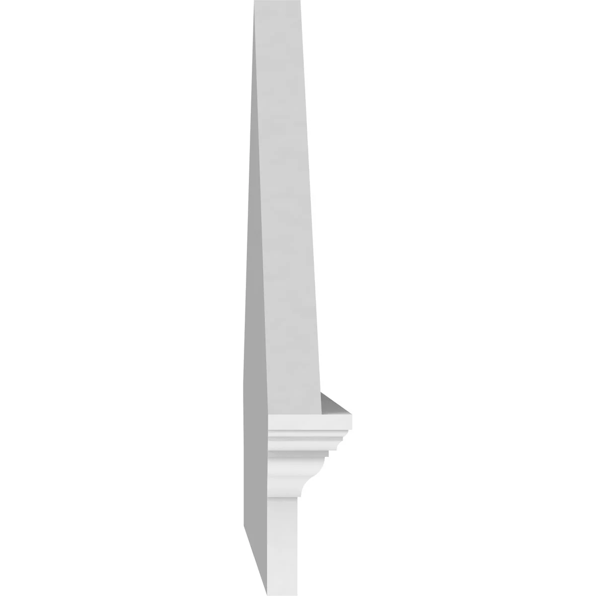 Ekena Millwork 52"W x 19-7/8"H x 2-3/4"P (Pitch 6/12) Peaked Cap Sunburst Architectural Grade PVC Combination Pediment
