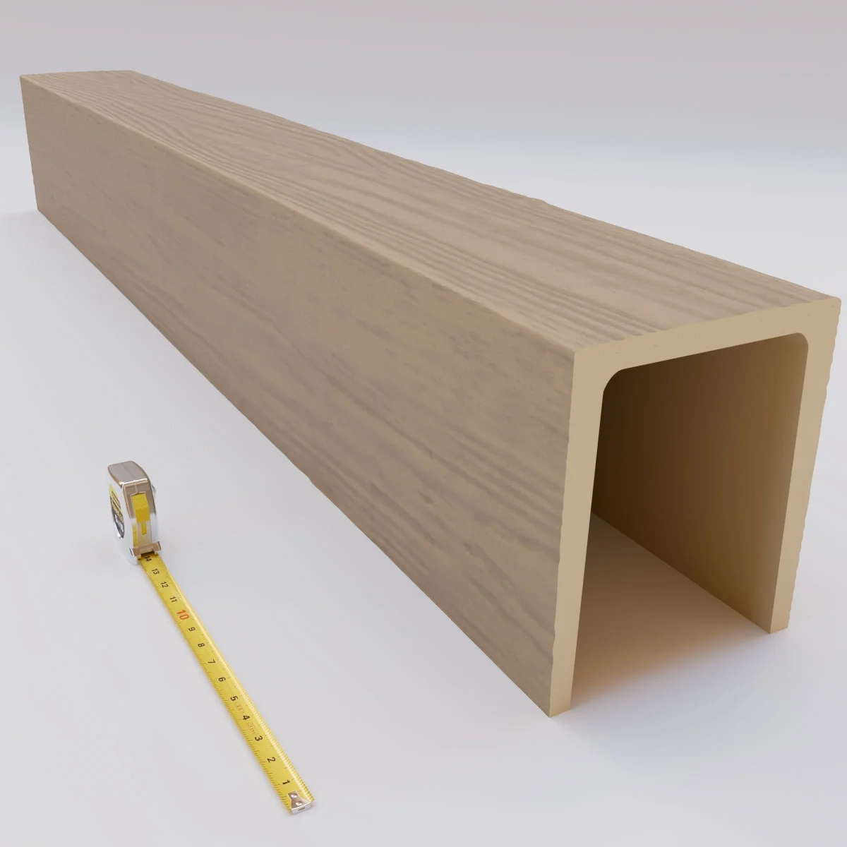 Ekena Millwork 3 1/2"W x 3 1/2"H x 120"L 3-Sided (U-Beam) Mena HeritageTimber Faux Wood Ceiling Beam, Kona Brown