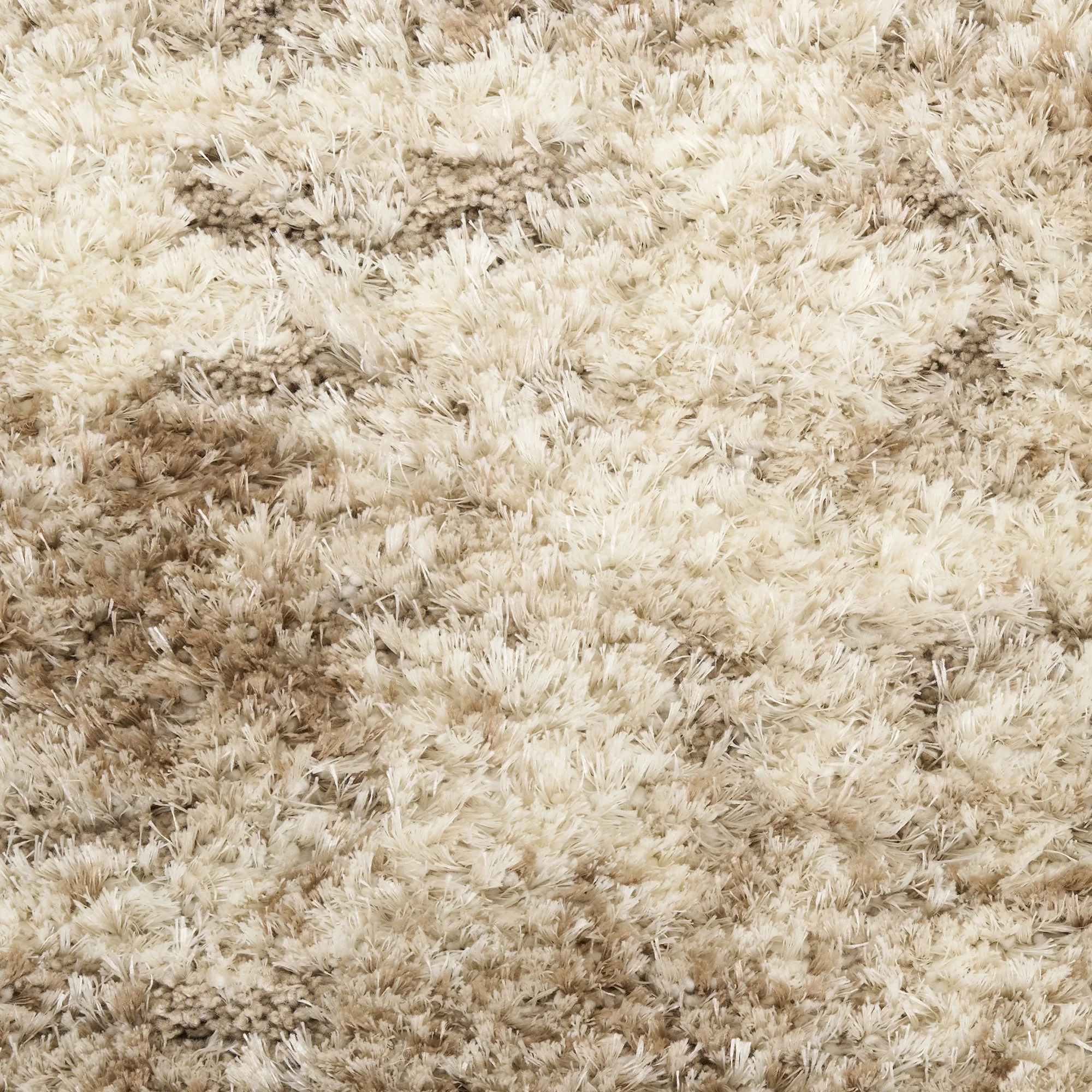Nourison Luxurious Shag 5'3" x 7'3" Ivory Dark Beige Modern Indoor Rug