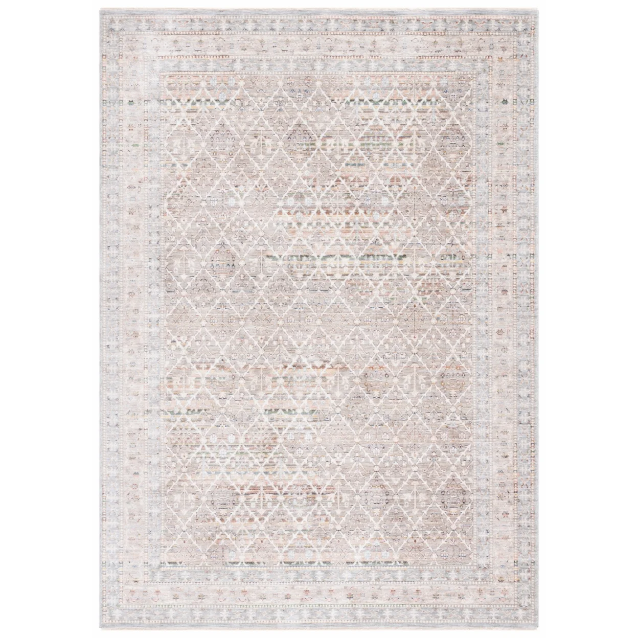 SAFAVIEH Princeton Ema Geometric Area Rug, Ivory/Blue, 8′ x 10′