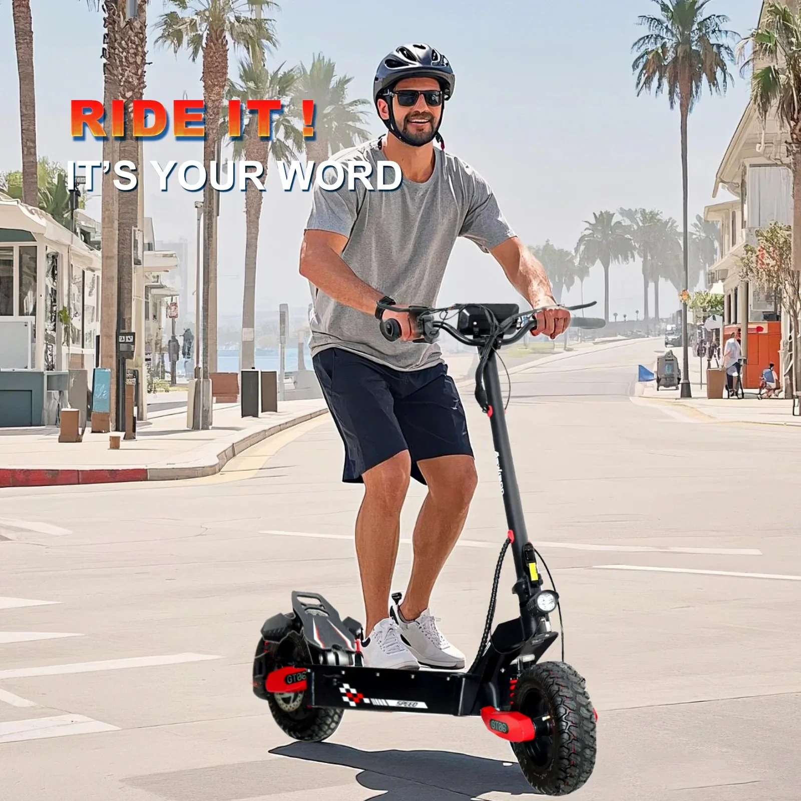 Off Road Electric Scooter For Adults, 1200W, 11 in Tires, 330 lb Load - GT06
