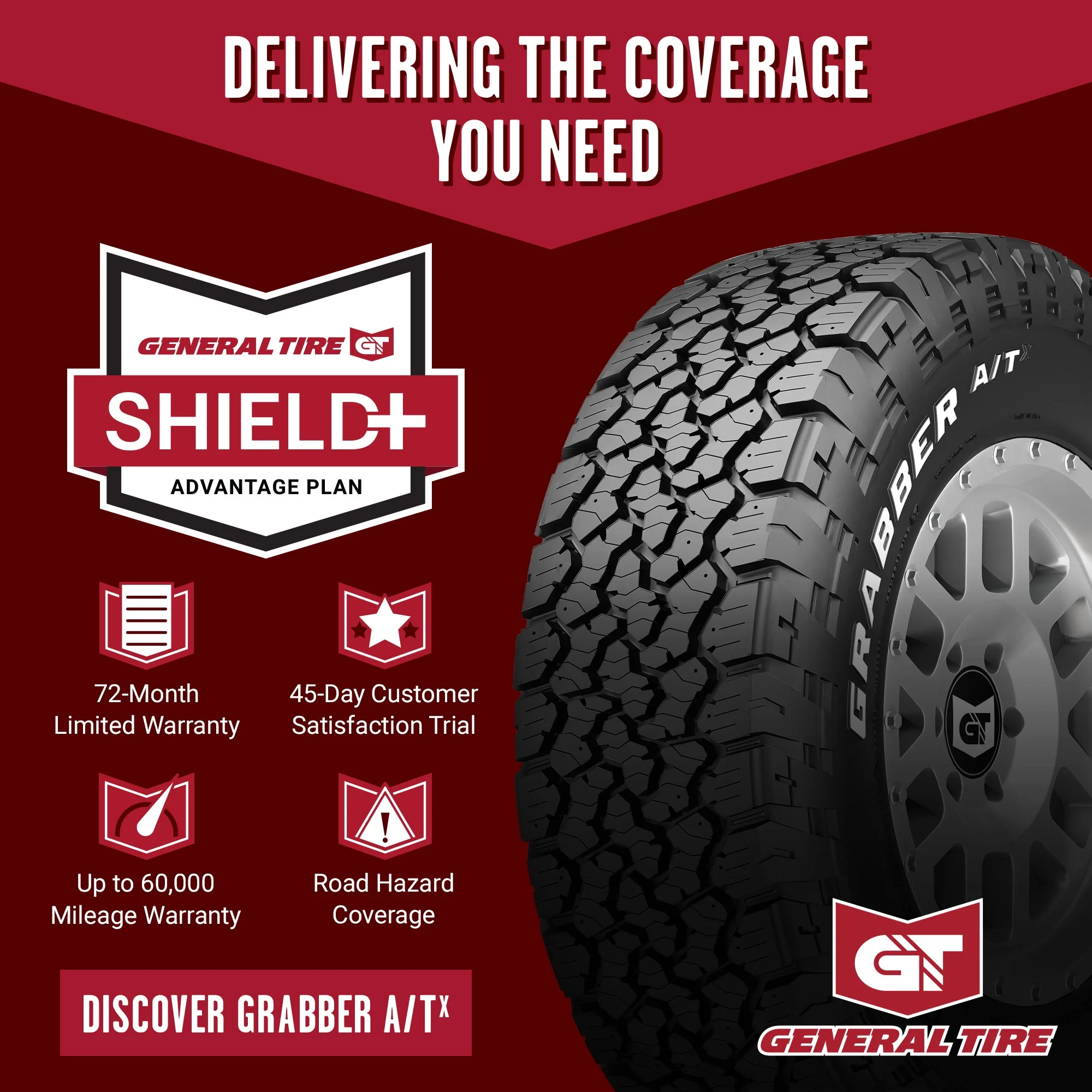 General Grabber A/T X All Terrain 275/70R18 116/119S Light Truck Tire