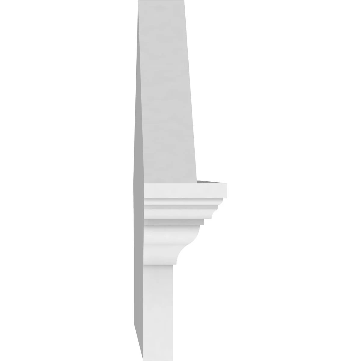 Ekena Millwork 52"W x 19-7/8"H x 2-3/4"P (Pitch 6/12) Peaked Cap Sunburst Architectural Grade PVC Combination Pediment