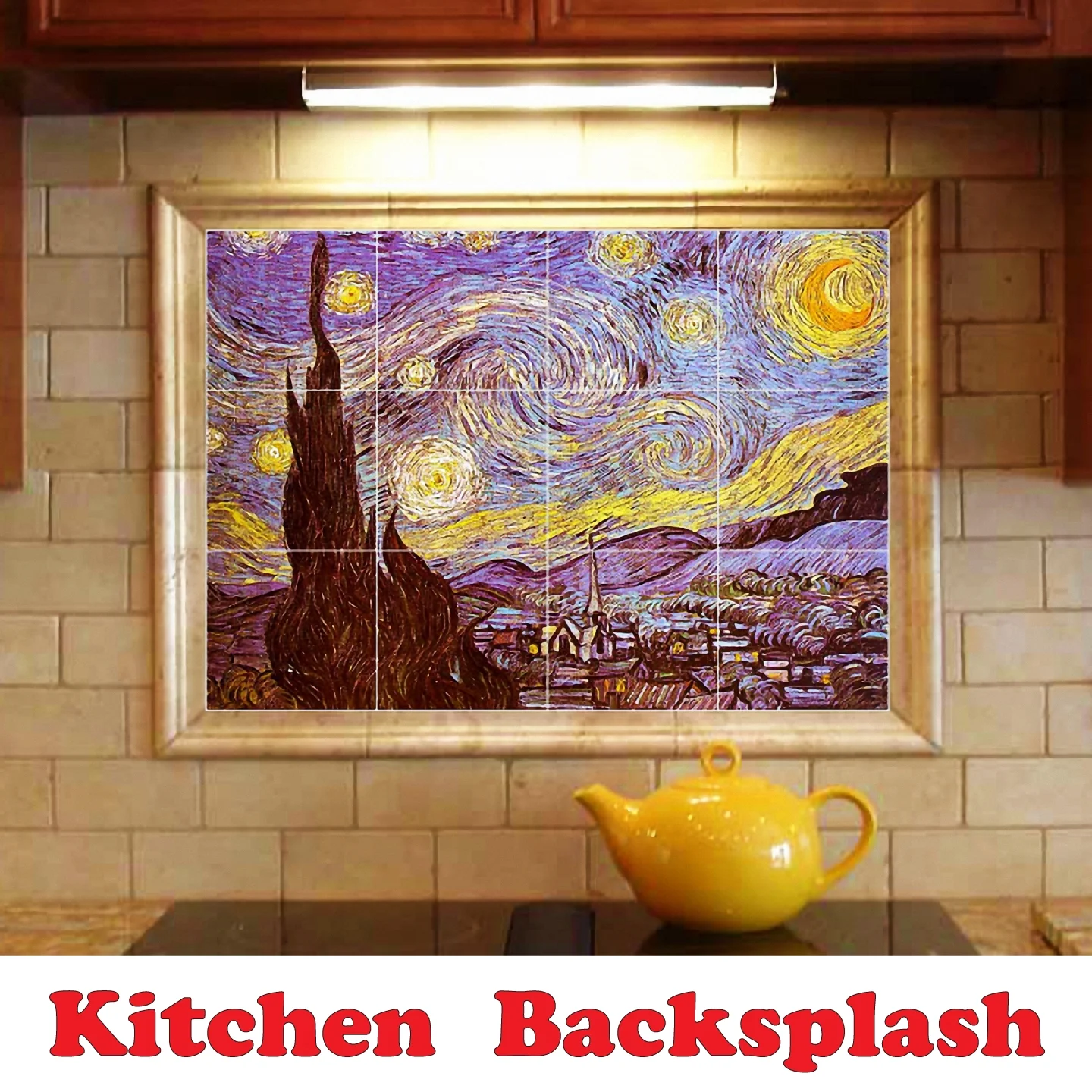 Ceramic Tile Mural-Katsushika Hokusai Ukiyo-E Tile Mural House Renovations Idea. 25.5" w x 17" h using (24) 4.25 x 4.25 ceramic tiles