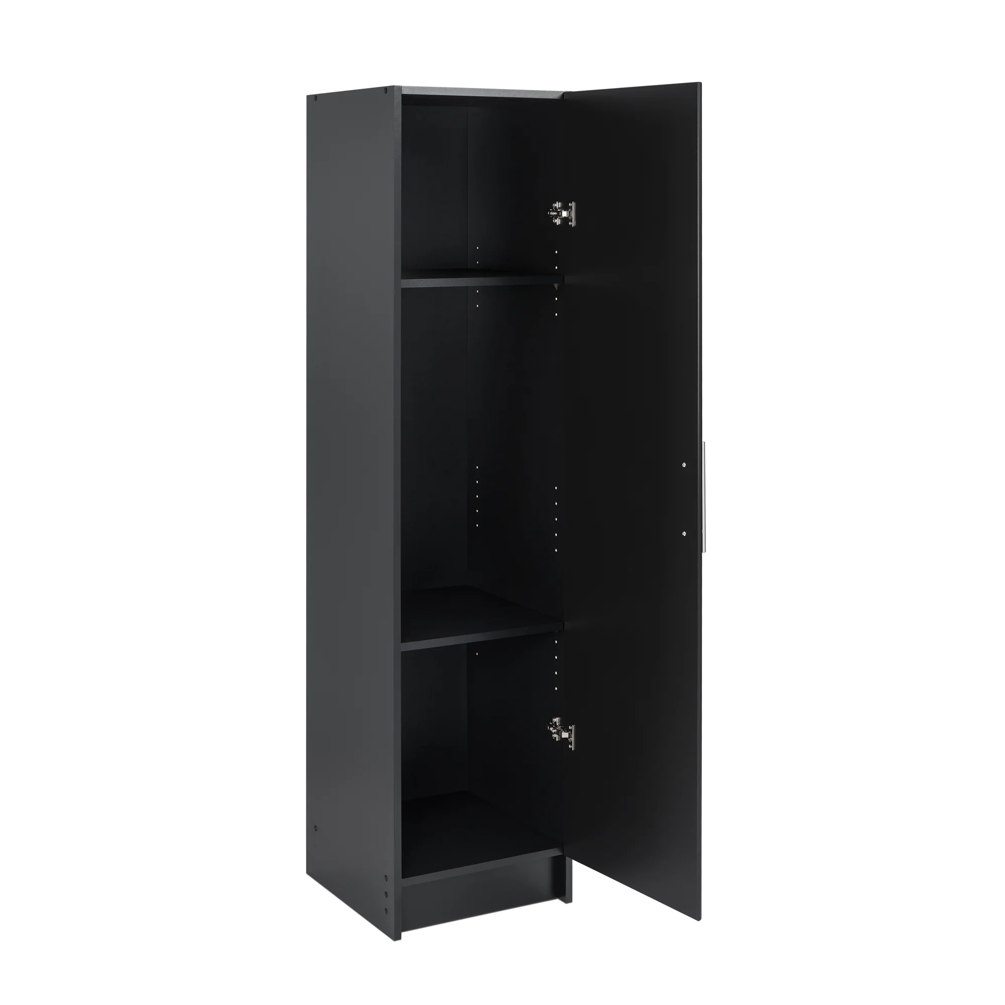Prepac Elite 16" Storage Cabinet, Black Storage Cabinet, Bathroom Cabinet, Pantry Cabinet with 2 Adjustable Shelves, 16" D x 16" W x 65" H, BEB-1664