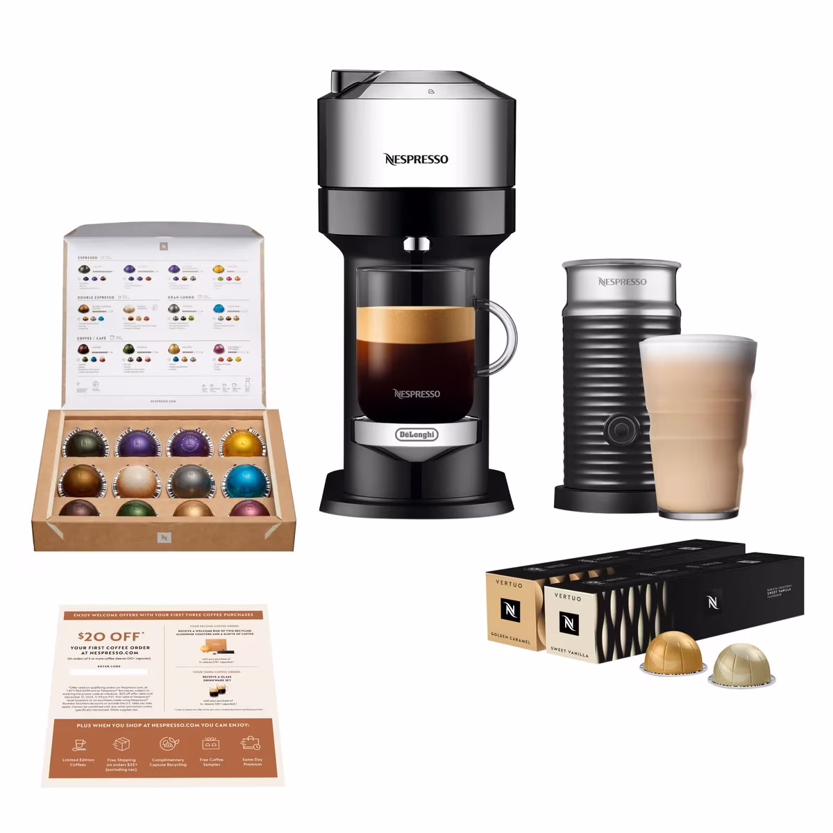 NESPRESSO Vertuo Next Coffee and Espresso Machine Sz 13" L x 12" H 1835898