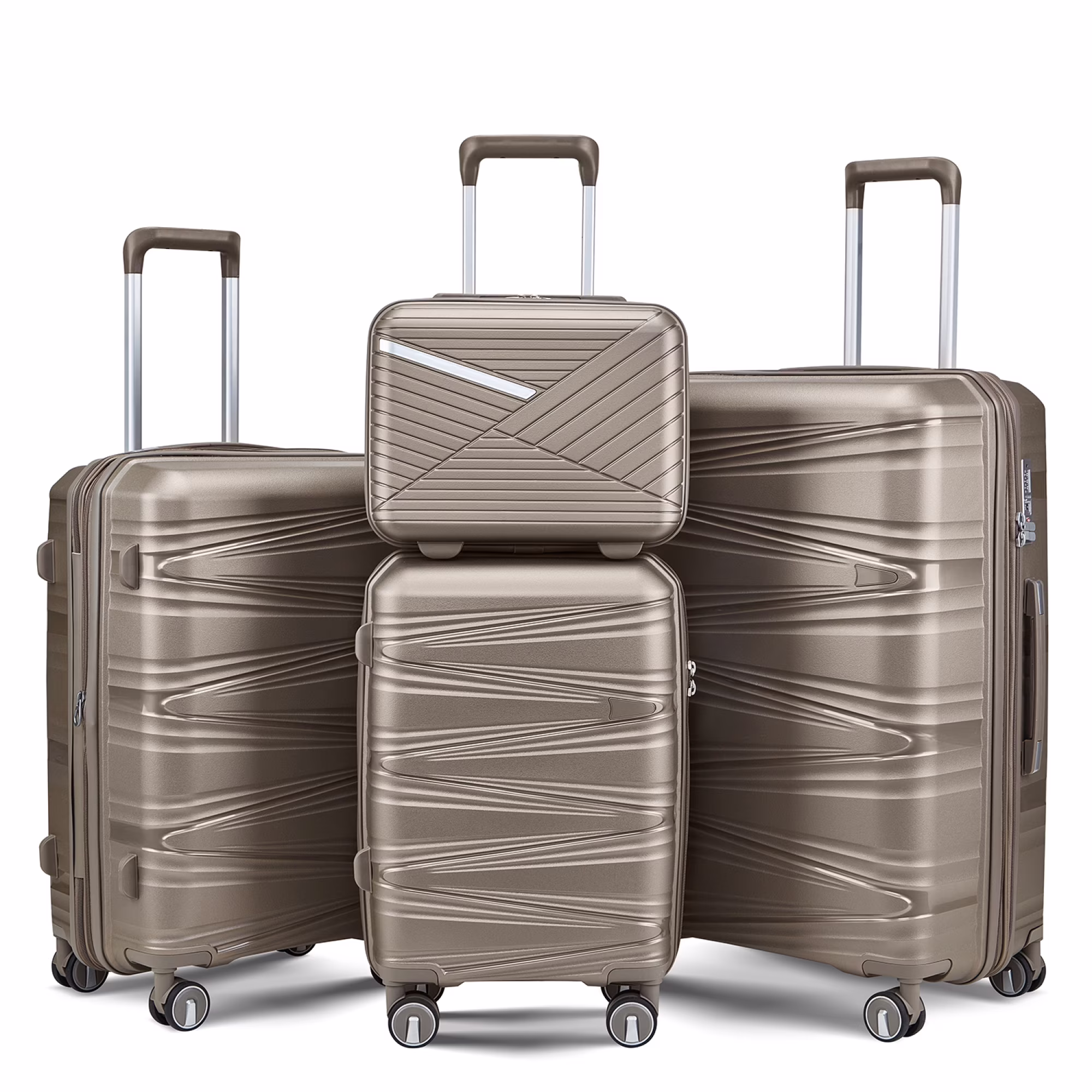 Luggage 4 Piece Sets(14/20/24/28), Hard Shell Lightweight TSA Lock Carry on Expandable Suitcase with Spinner Wheels