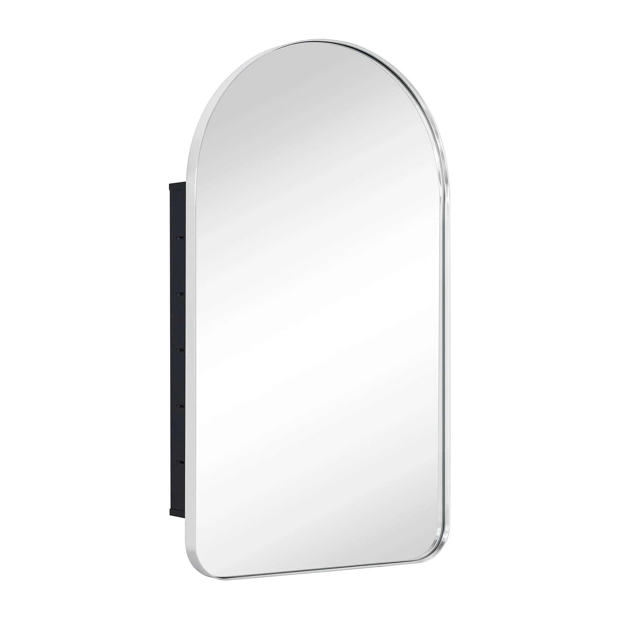 TEHOME Aristes Recessed Framed Medicine Cabinet with Mirror and Adjustable Shelves 16" x 28.3" - Black