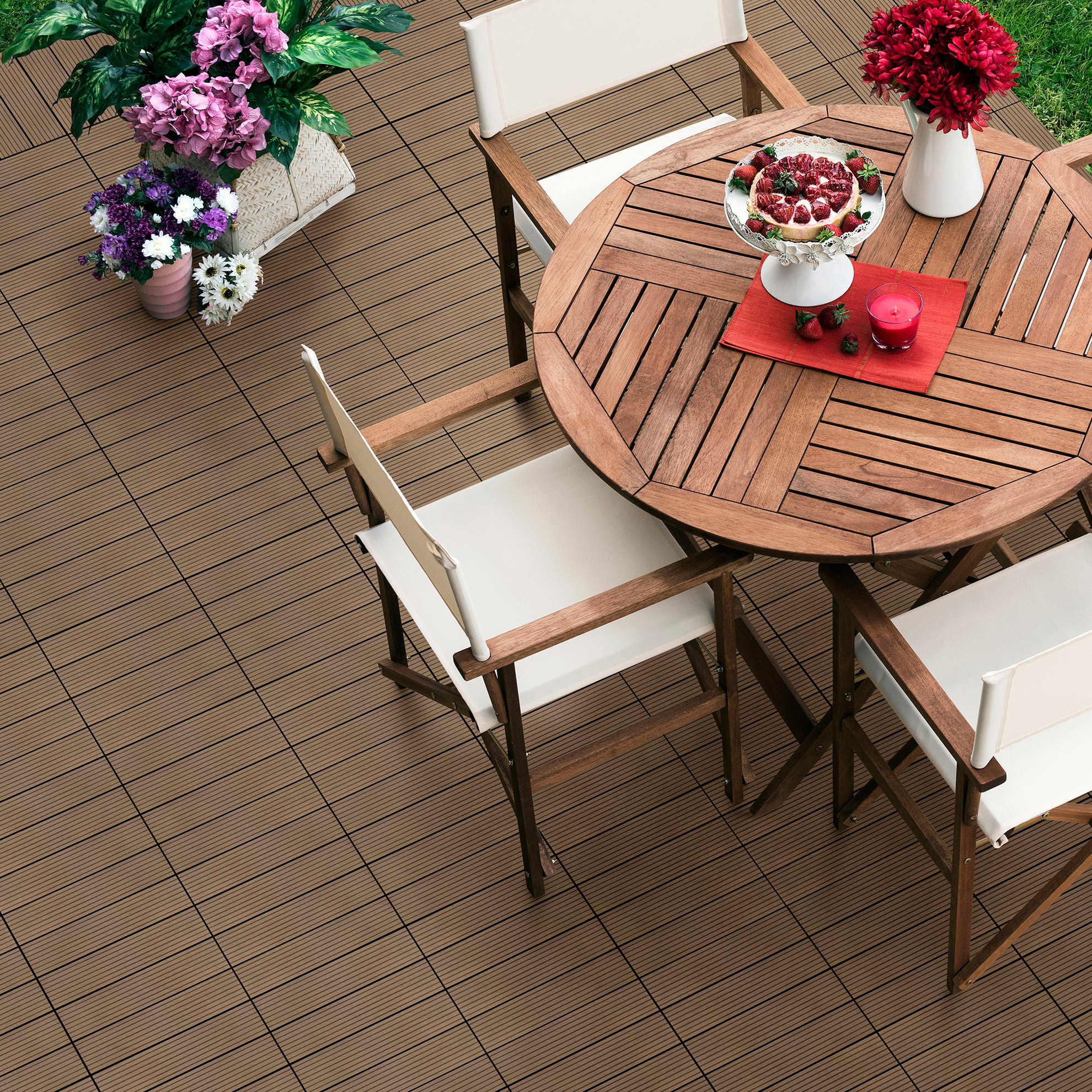 Golden Select WPC 12′ x 12″ Deck Tiles, 24 Tiles