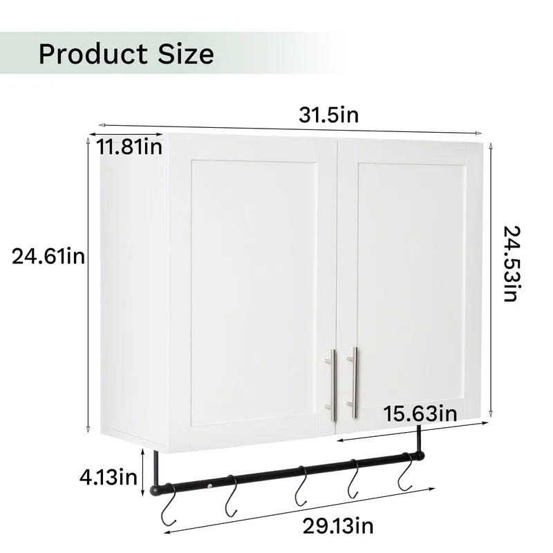 EBQOSK Wall Mounted Bathroom Cabinet, 31.5"D x 11.81"W x 37.8"H Vanity Mirror Cabinet with Facial Tissues Slot and Multifunctional Storage Area, Storage Cabinets for Laundry Bathroom White Style 2