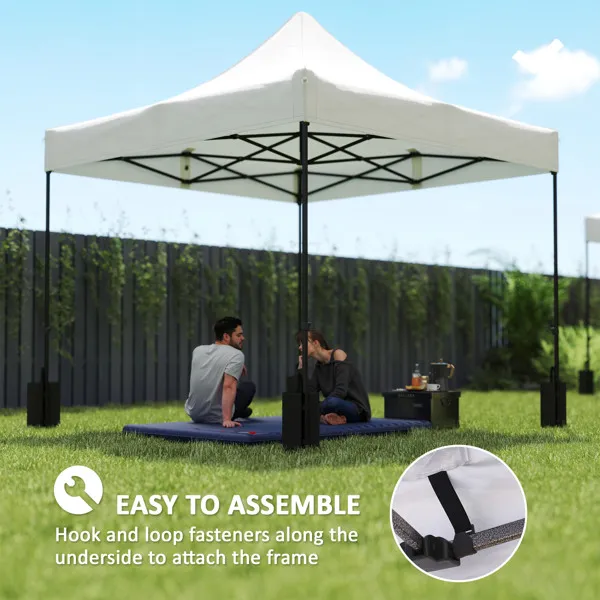 Replacement 118.1″ x 118.1″ Navy Blue Canopy Top, UPF50+, Weight Bags