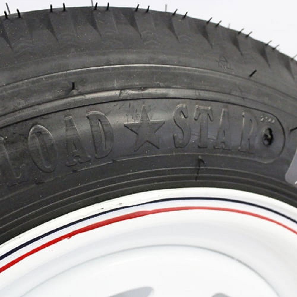 12" X 4" 5 lug 4.5" Bolt Circle White Spoke Trailer Wheel