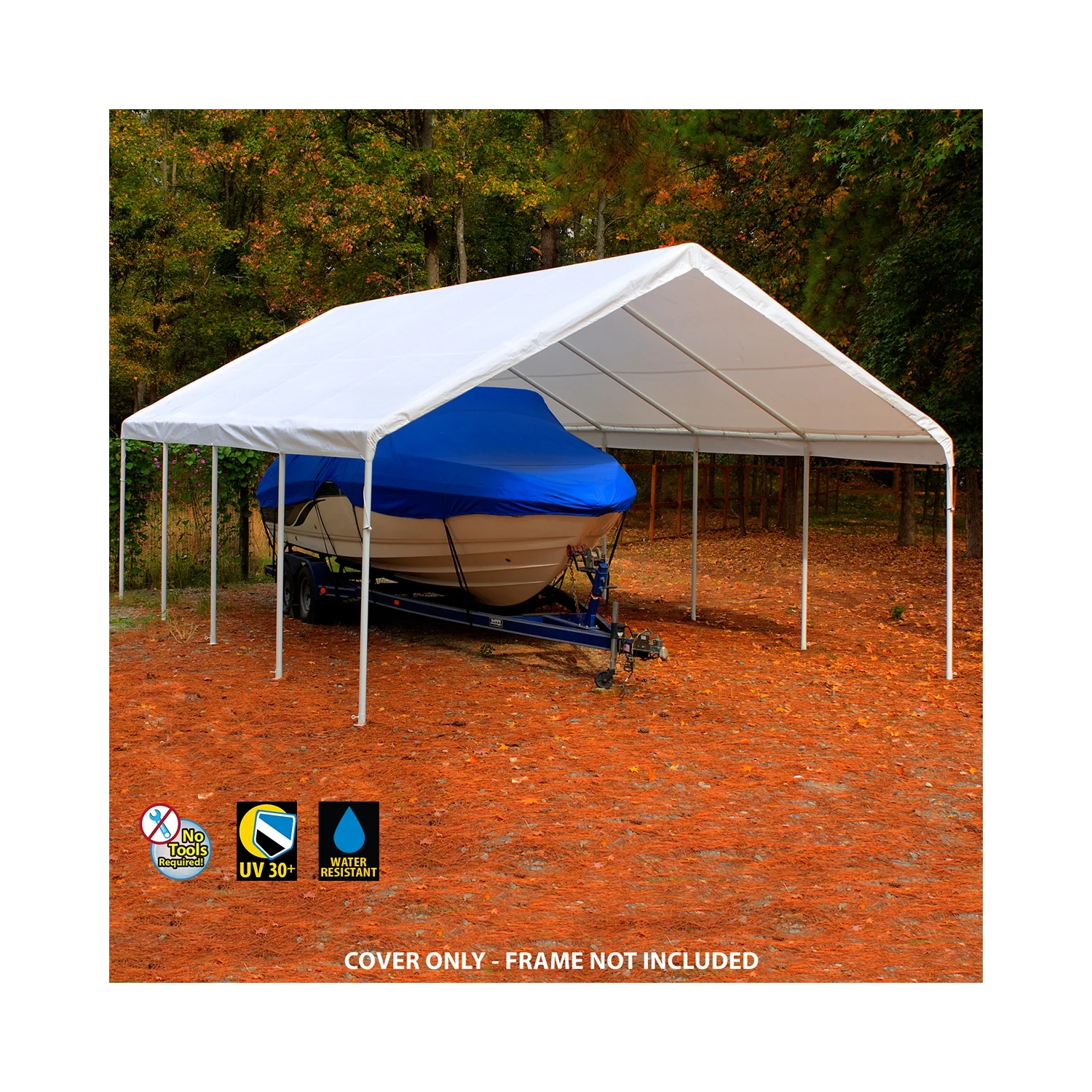 King Canopy 18′ x 27′ White Drawstring Carport Canopy Cover