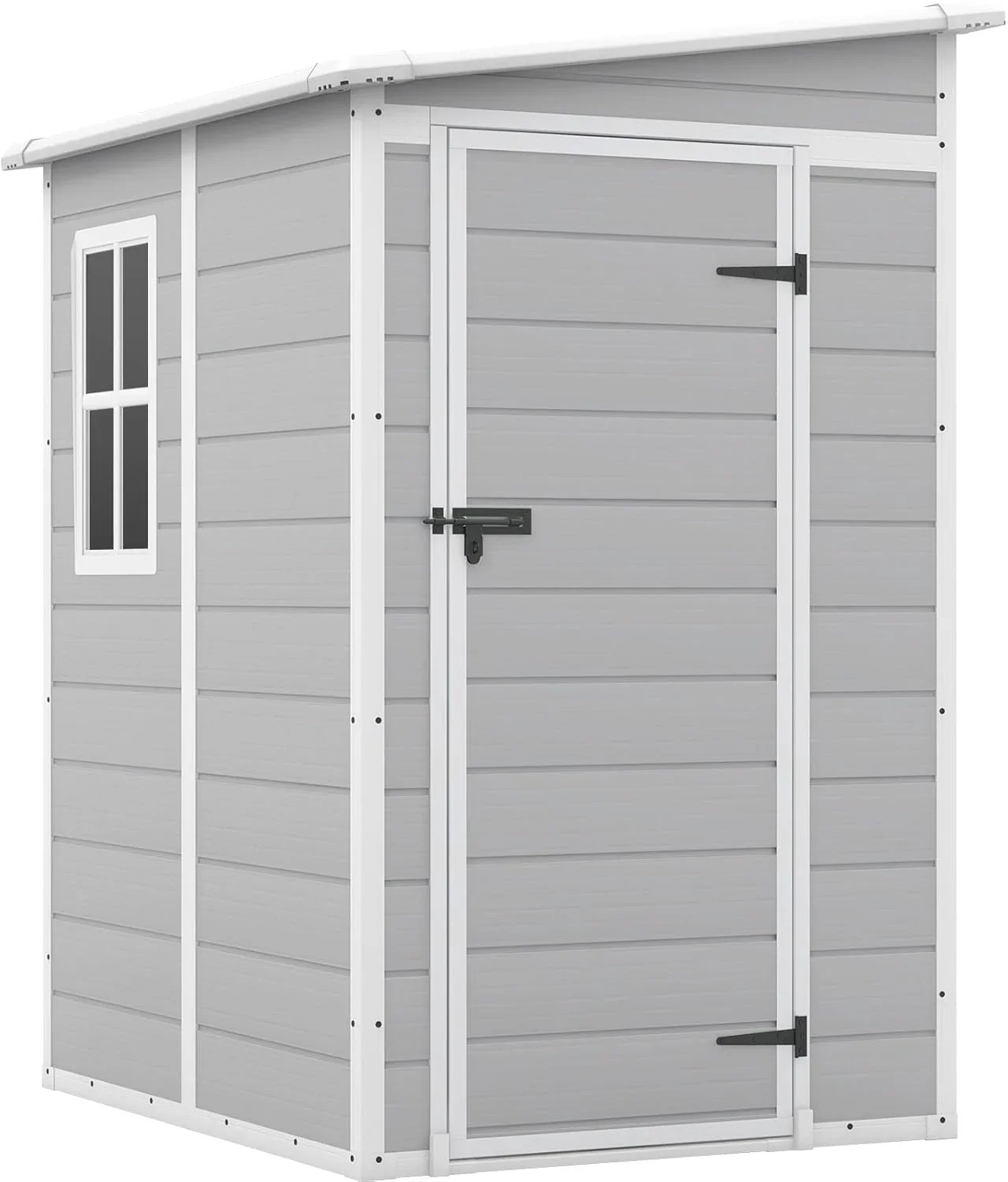 Patiowell 6x4 FT Plastic Outdoor Storage Shed with Floor, Resin Outdoor Storage Shed
