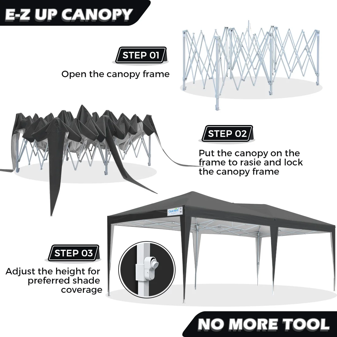 Quictent 10' x 20' White Instant, Event and Pop-up Outdoor Canopy