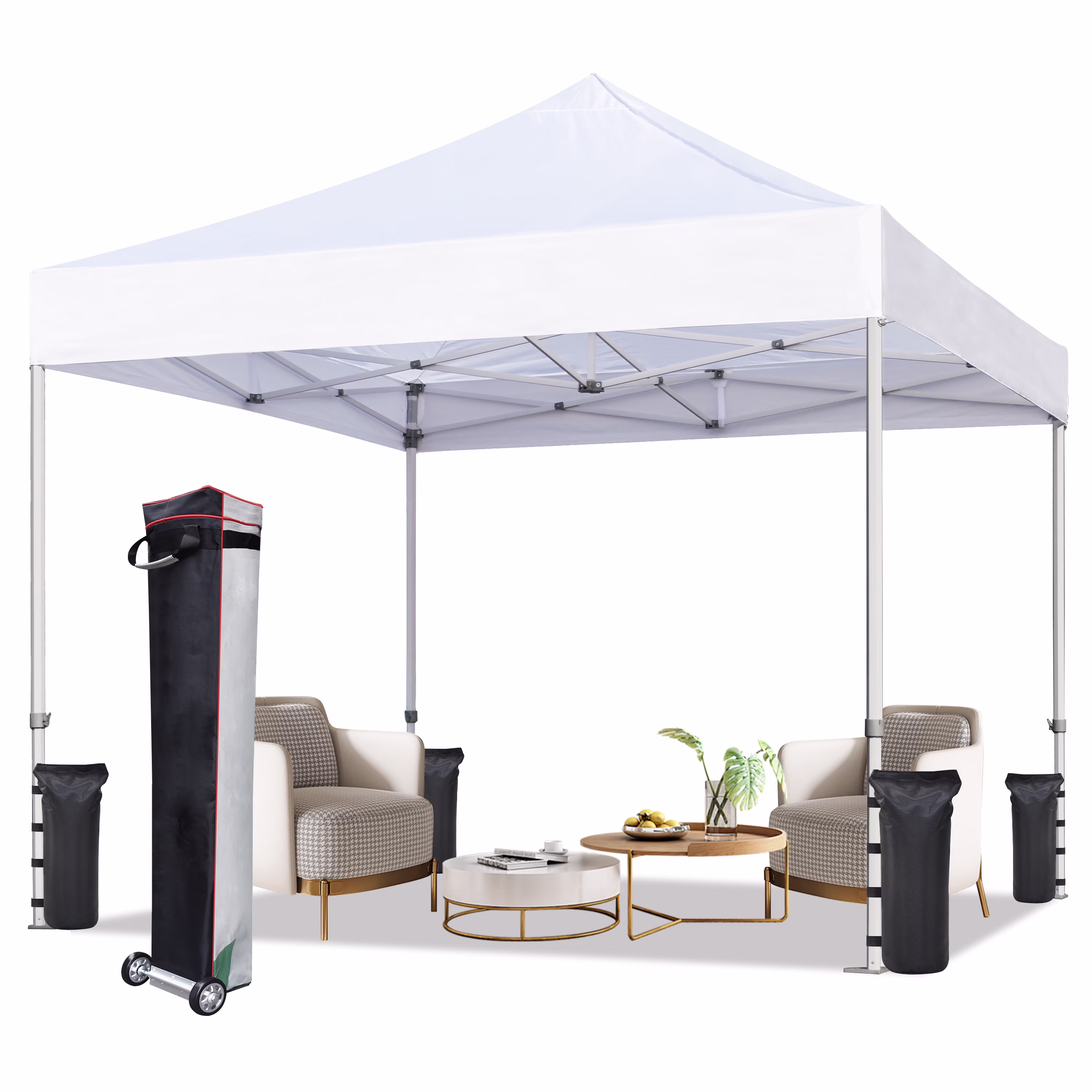 Eurmax Canopy 10' x 10' Beige Pop-up and Instant Outdoor Canopy
