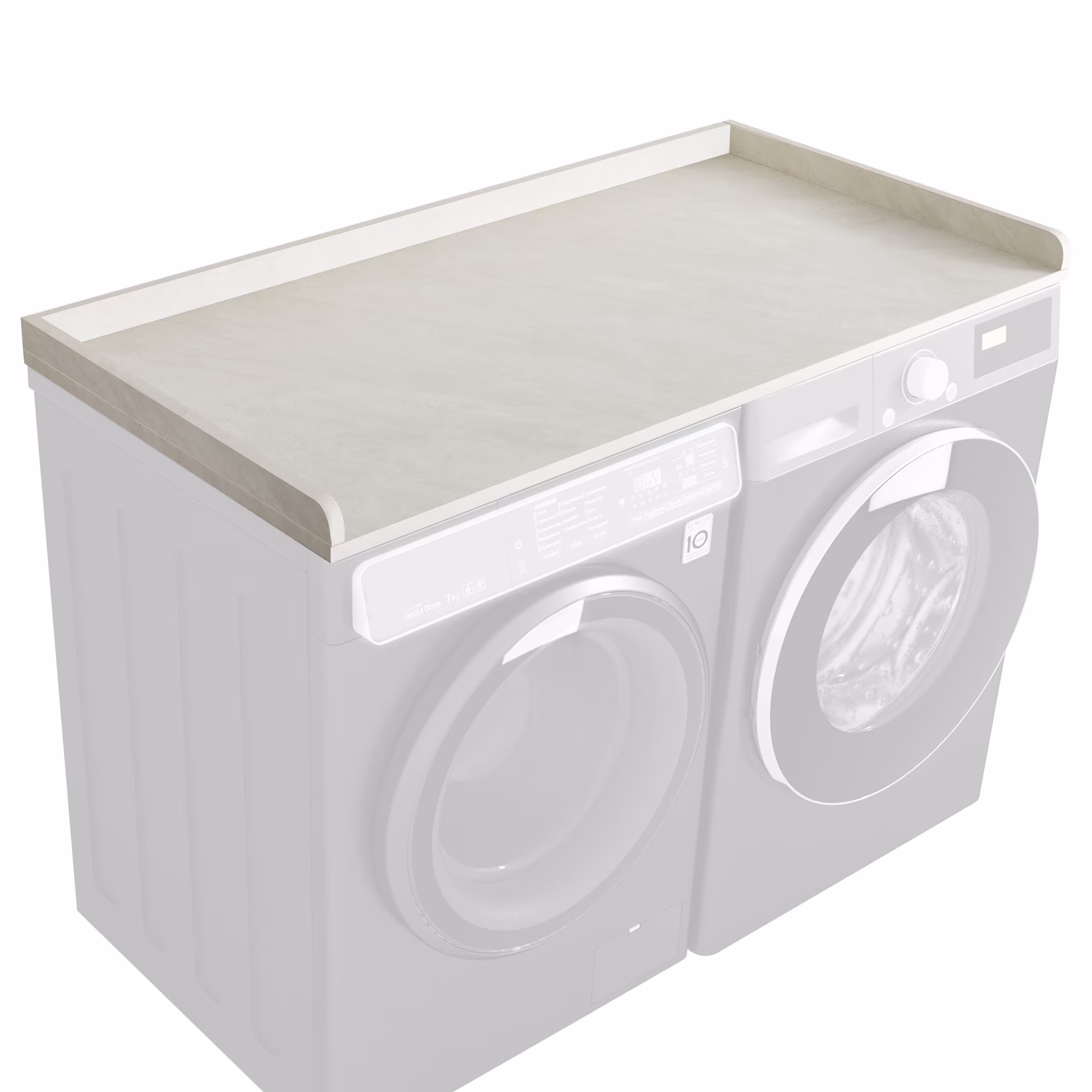 Kaboon Washer Dryer Countertop with Edge Rails, 27.5" x 54", Light Walnut