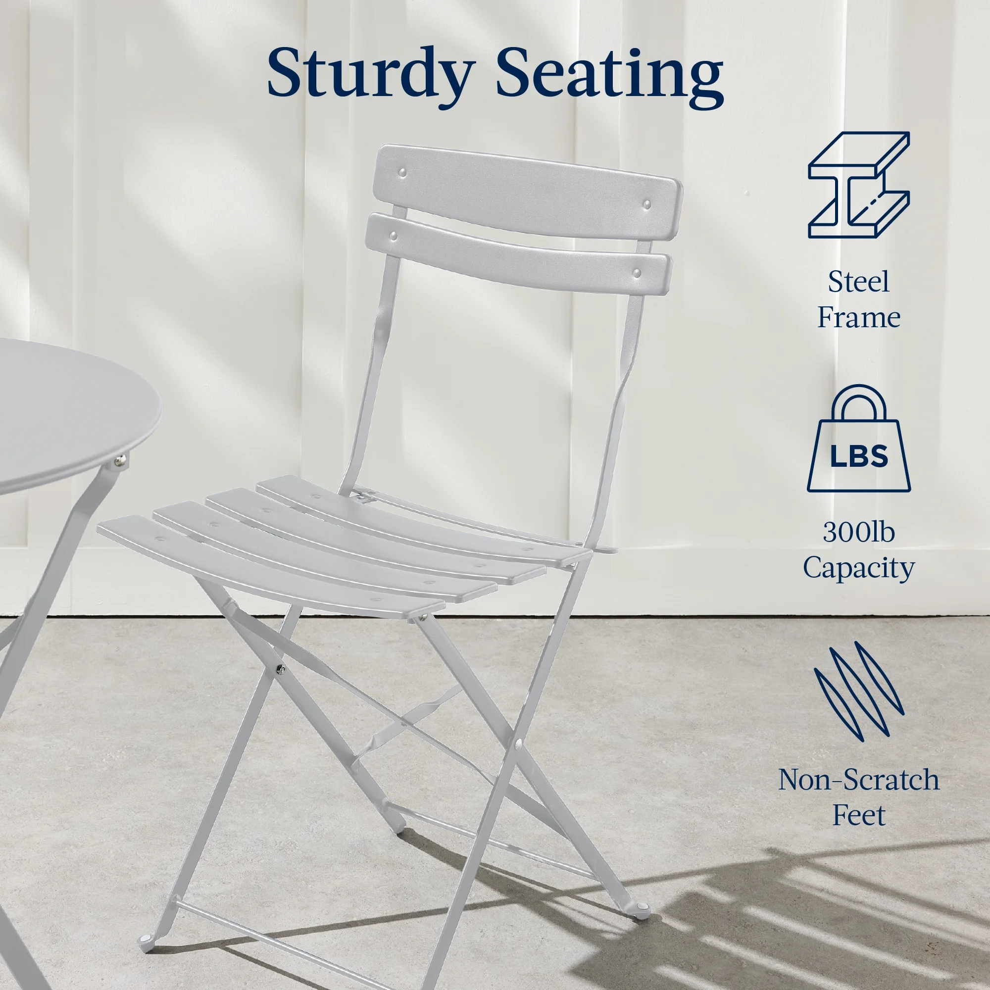 Best Choice Products 3-Piece Small Bistro Set, Folding Patio Furniture Set of 2 Chairs and Table - Black