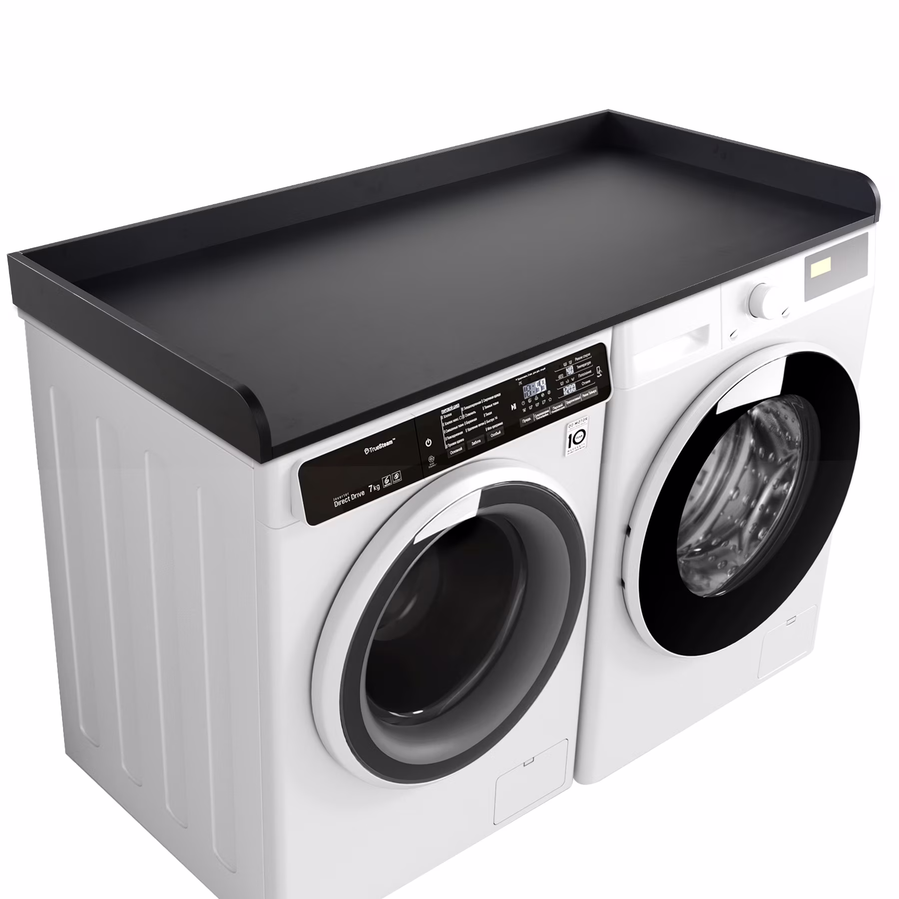 Kaboon Washer Dryer Countertop with Edge Rails, 27.5" x 54", Light Walnut