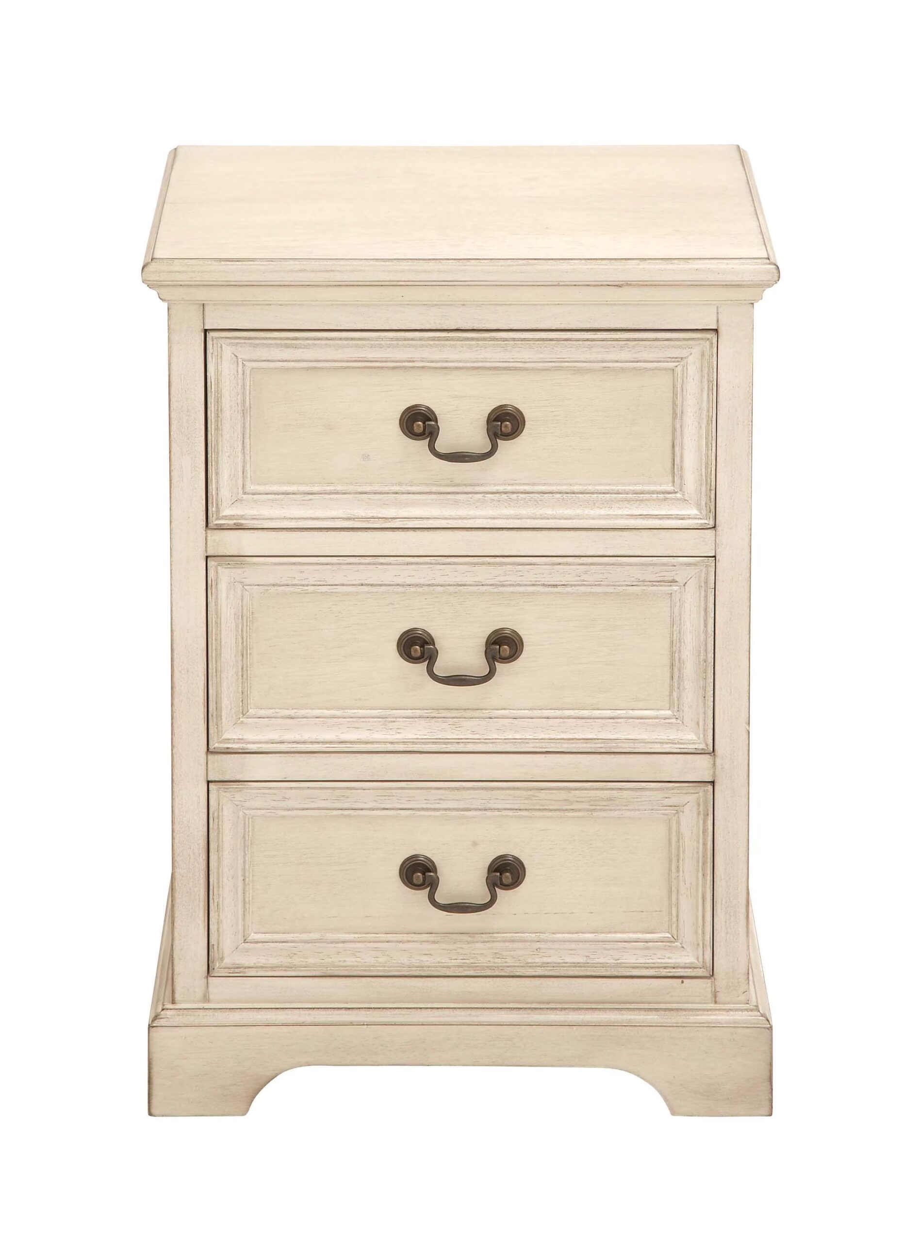 DecMode 17″ x 25″ Cream Wood 3 Drawer Cabinet, 1-Piece
