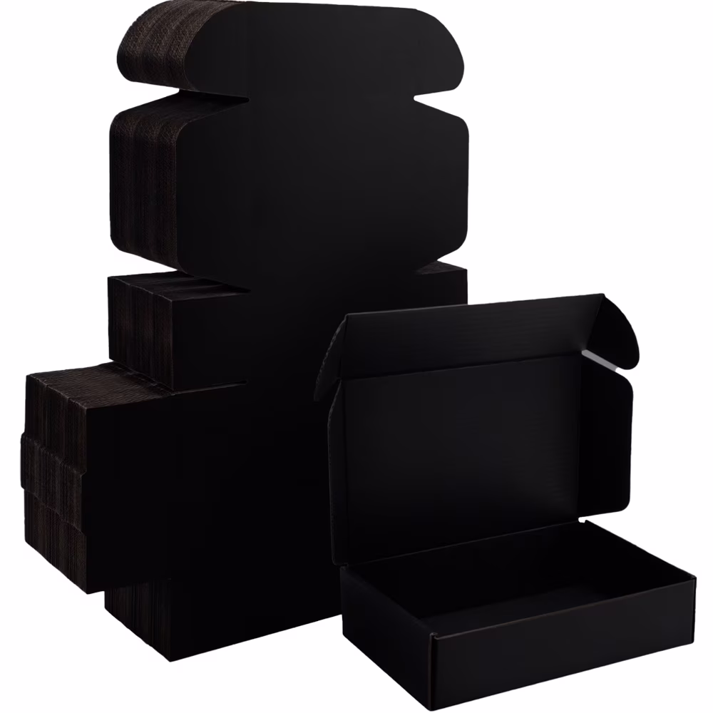UCANPACK All Black Mailer Box 22 x 18 x 2.75" - 25 Pack Deluxe Mailer Boxes for Small Business Packaging Boxes - Made in USA Corrugated Shipping Boxes