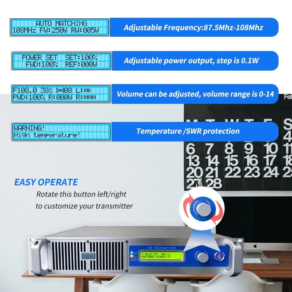 YXHT 1KW Long Range FM Radio Station Church Transmitter - 1000W