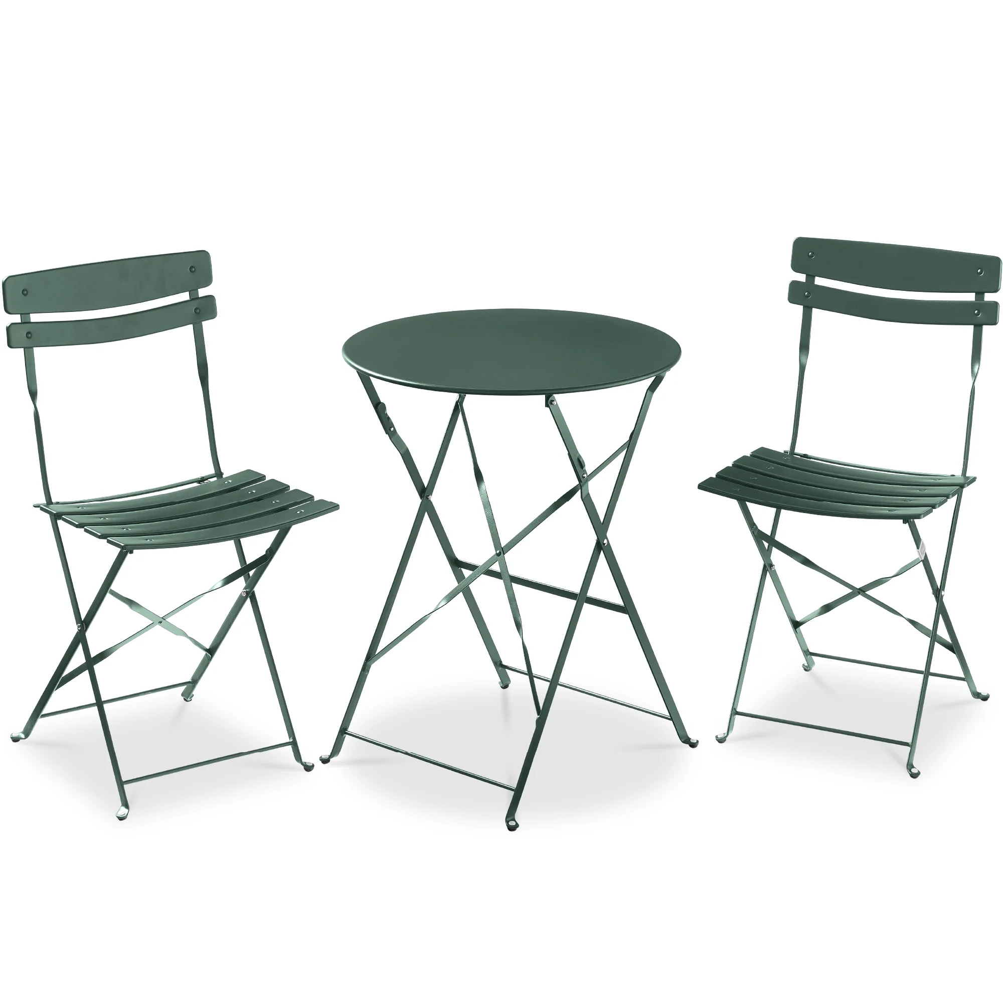 Best Choice Products 3-Piece Small Bistro Set, Folding Patio Furniture Set of 2 Chairs and Table - Black