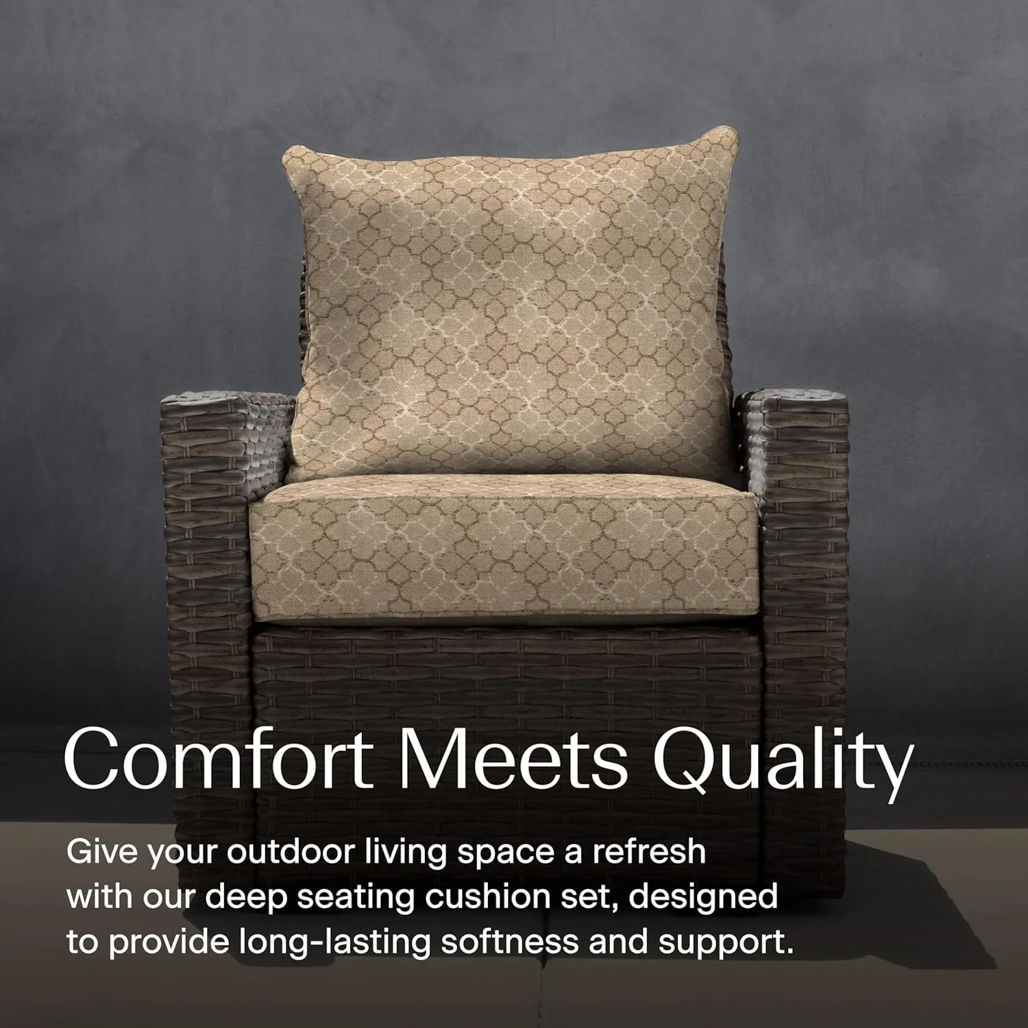 AWFHHT Outdoor Deep Seat, 24" W x 23" D, Zaire Outdoor Chair Cushion