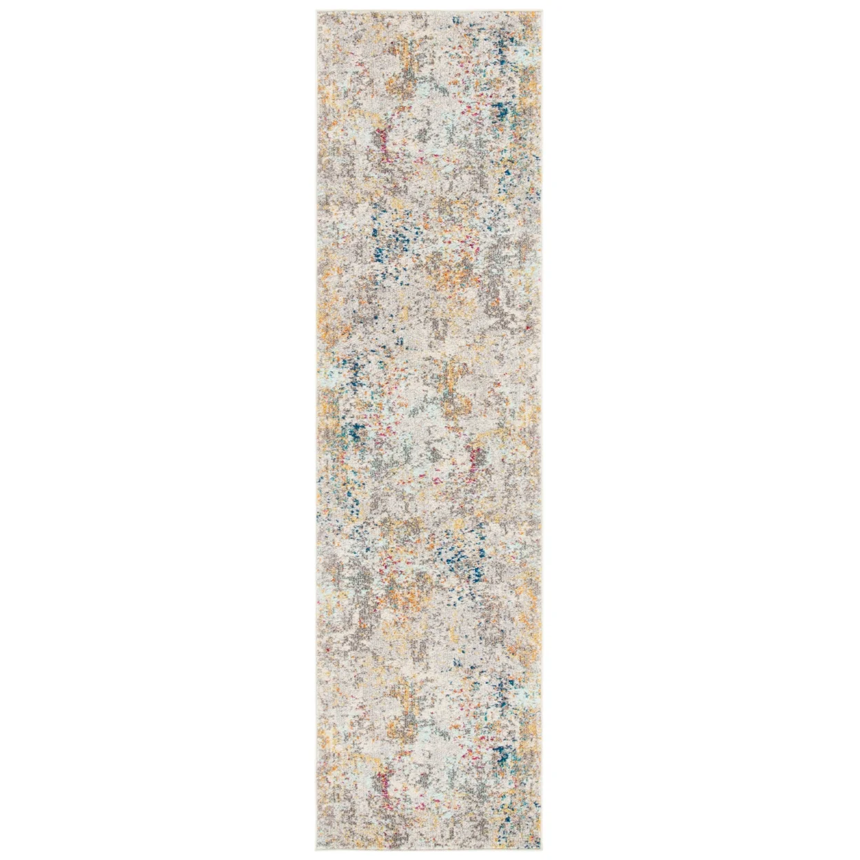 SAFAVIEH Madison Nita Abstract Runner Rug, Grey/Gold, 2'2" x 20'