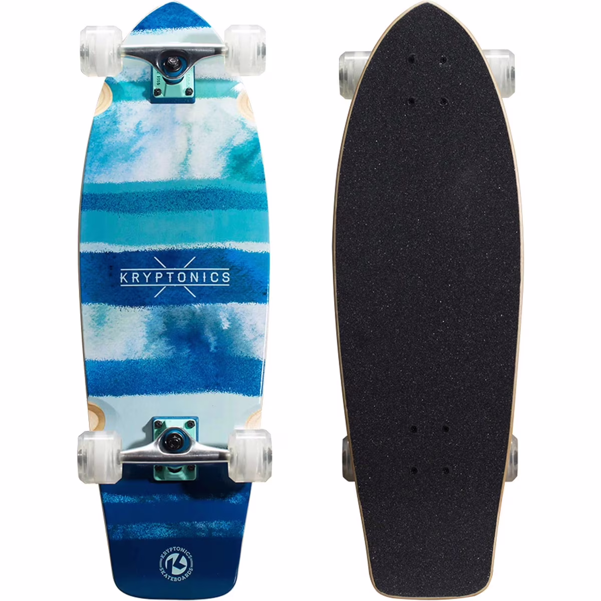Kryptonics Super Fat Cruiser Complete Skateboard (“30.5” x 9.75”) – Blue-Fish