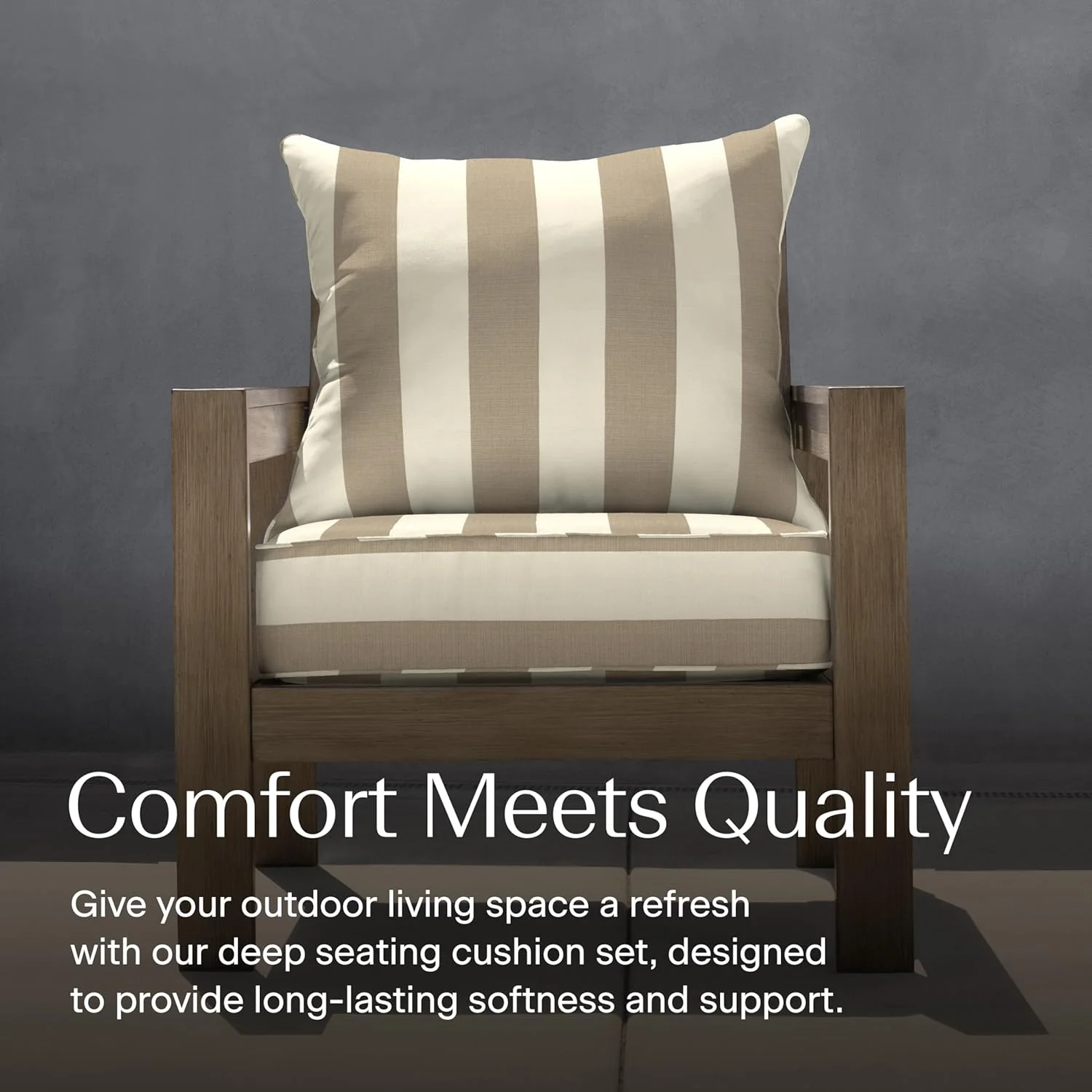 AWFHHT Outdoor Deep Seat, 24" W x 23" D, Zaire Outdoor Chair Cushion