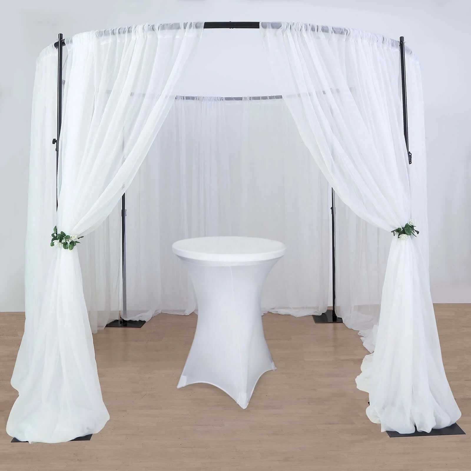 Efavormart 10ft | 4 Post Gold Metal DIY Photography Backdrop Stand, Wedding Arch Canopy Tent