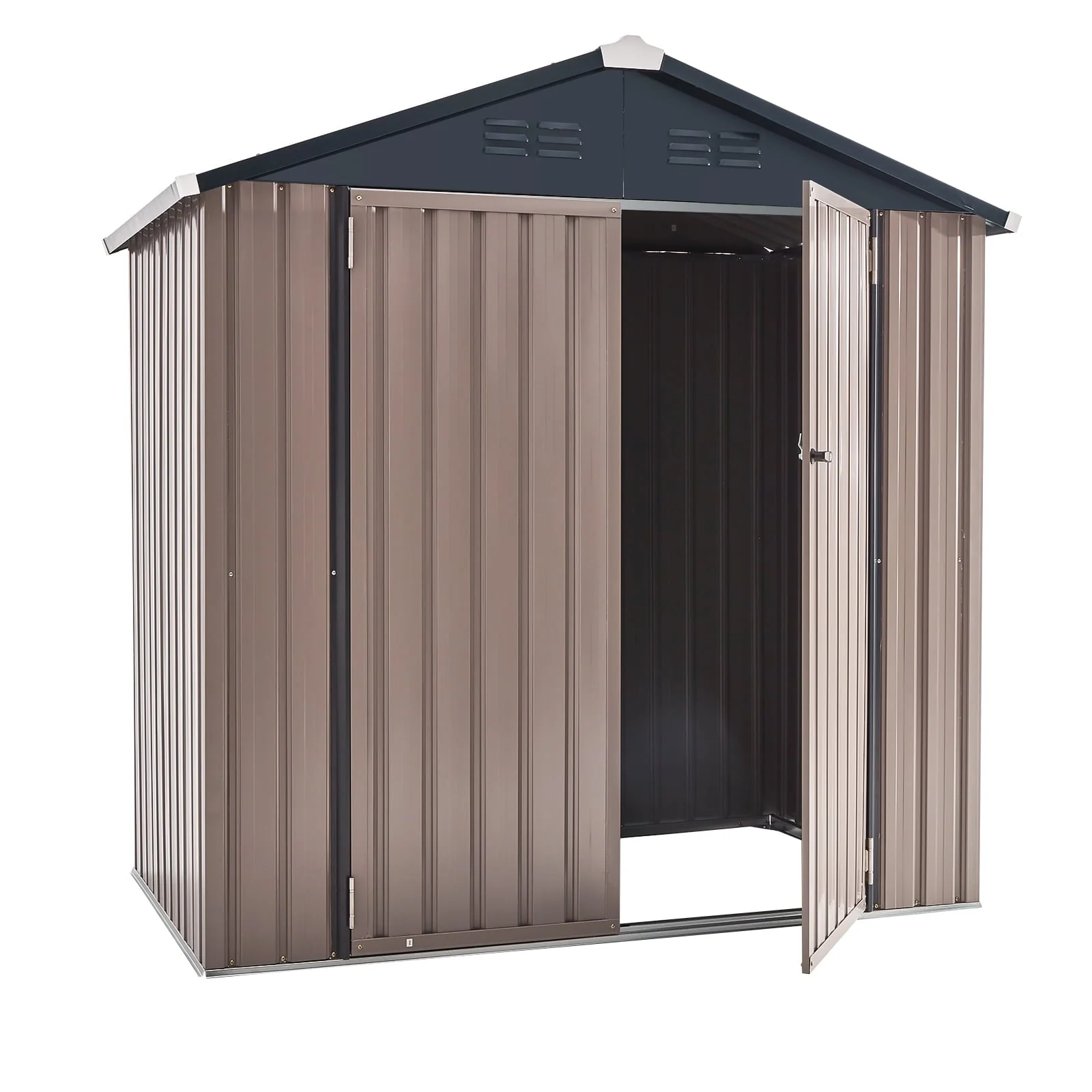 AECOJOY 6′ x 4′ Outdoor Metal Storage Shed with Lockable Door for Backyard