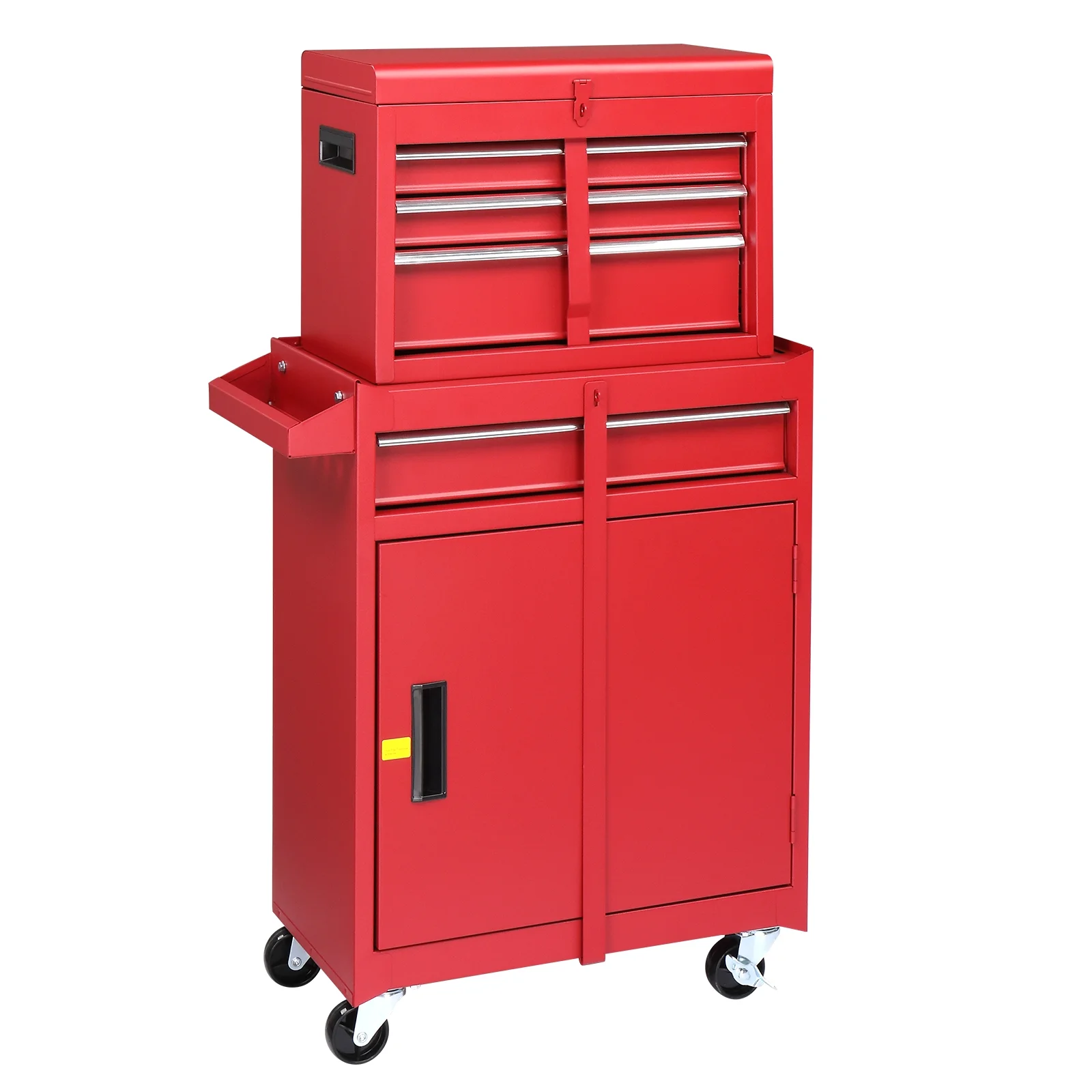 Ktaxon 4-Drawer 2-IN-1 Rolling Tool Chest Storage Cabinet, Mechanic Tool Organizer Box, 23.2" L x 11" W x 40.2" H, Black
