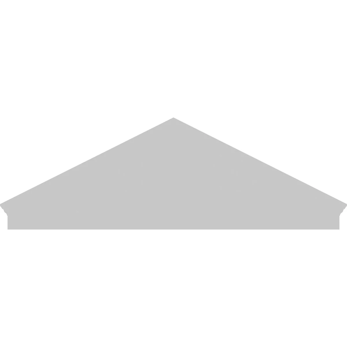 Ekena Millwork 52"W x 19-7/8"H x 2-3/4"P (Pitch 6/12) Peaked Cap Sunburst Architectural Grade PVC Combination Pediment
