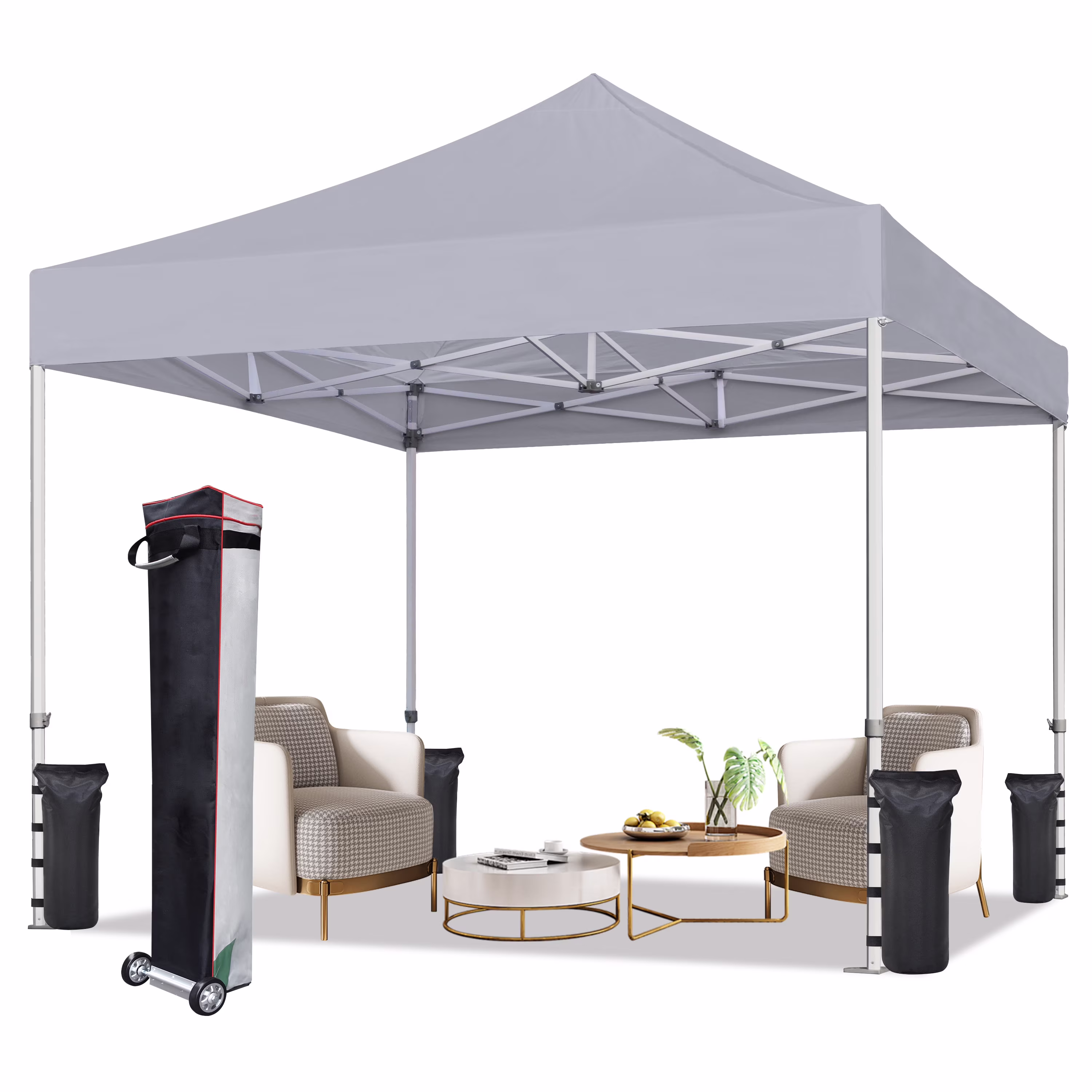 Eurmax Canopy 10' x 10' Beige Pop-up and Instant Outdoor Canopy