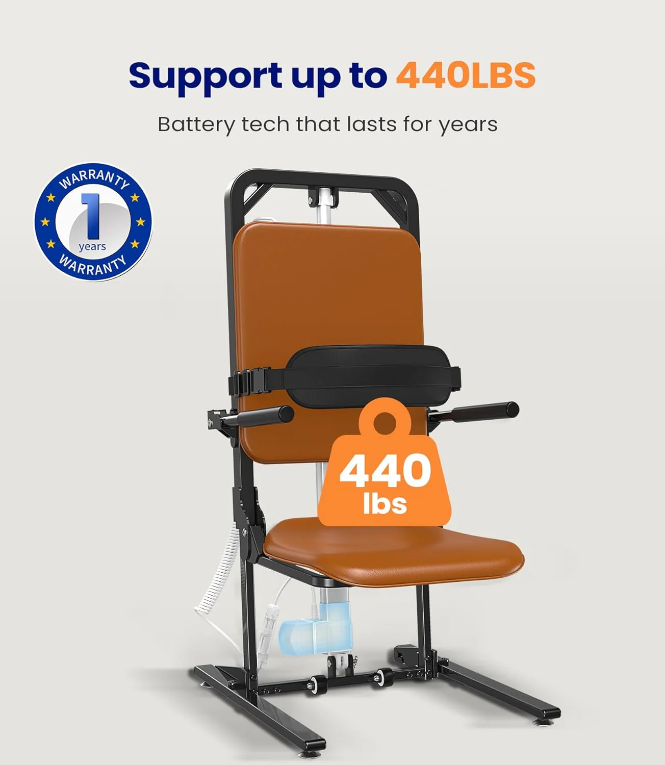 MAIDeSITe Electric Floor Lift, 440lbs Capacity, Elderly Assist