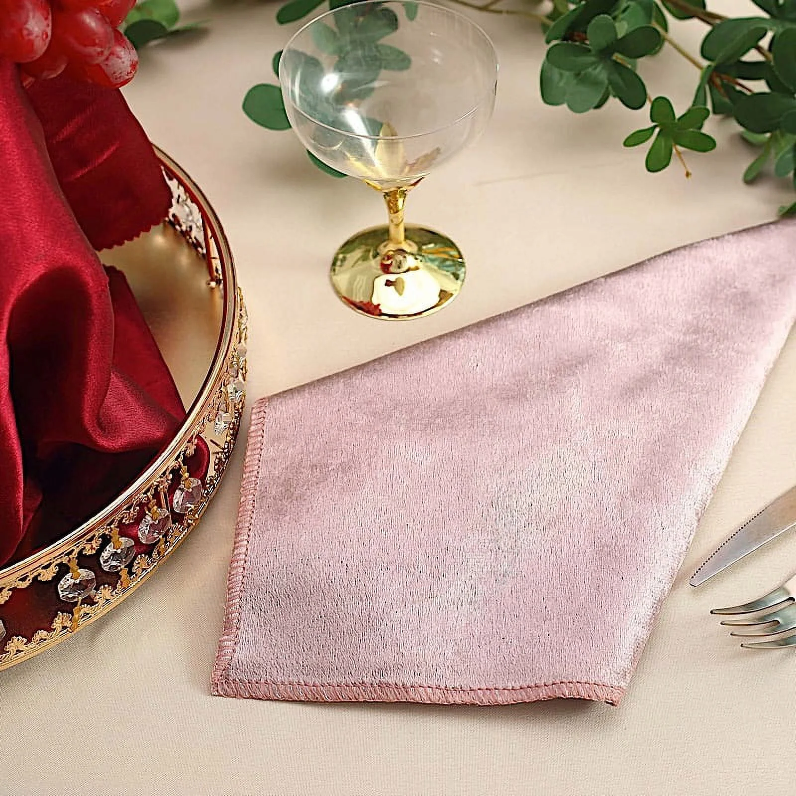 BalsaCircle 100 Pieces 20" x 20" Navy Blue Premium Velvet Napkins Linens