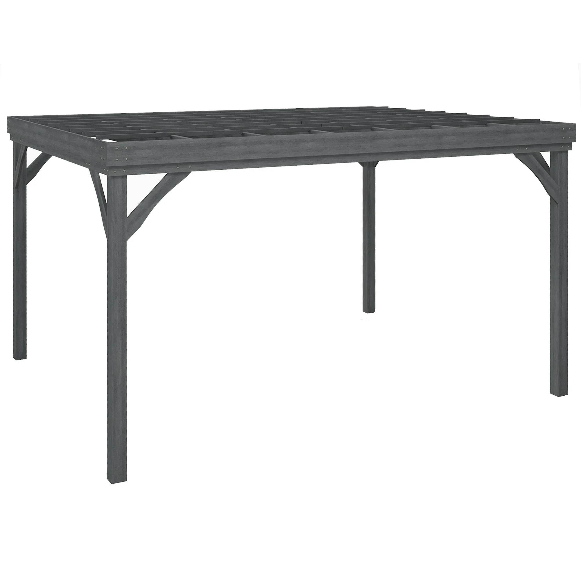 Outsunny 10' x 12' Outdoor Wood Pergola, Climbing Vine Gazebo, Gray