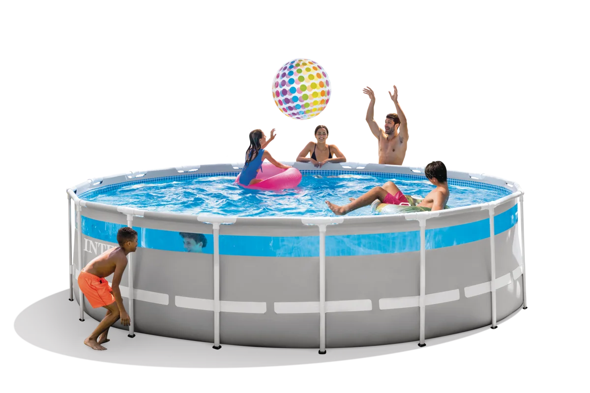 Intex 17' x 48" Clearview Prism Frame Above Ground Swimming Pool Set with Pump