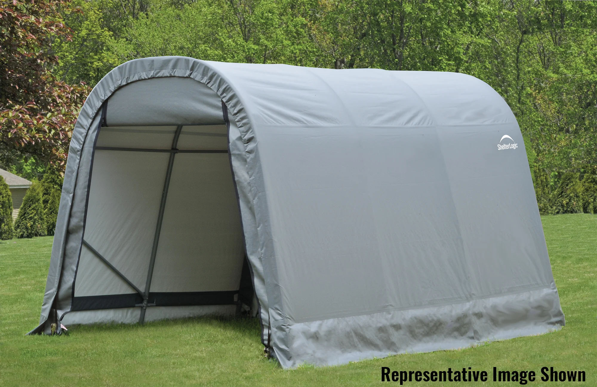 ShelterCoat 8 x 16 ft. Wind and Snow Rated Garage Round Gray STD