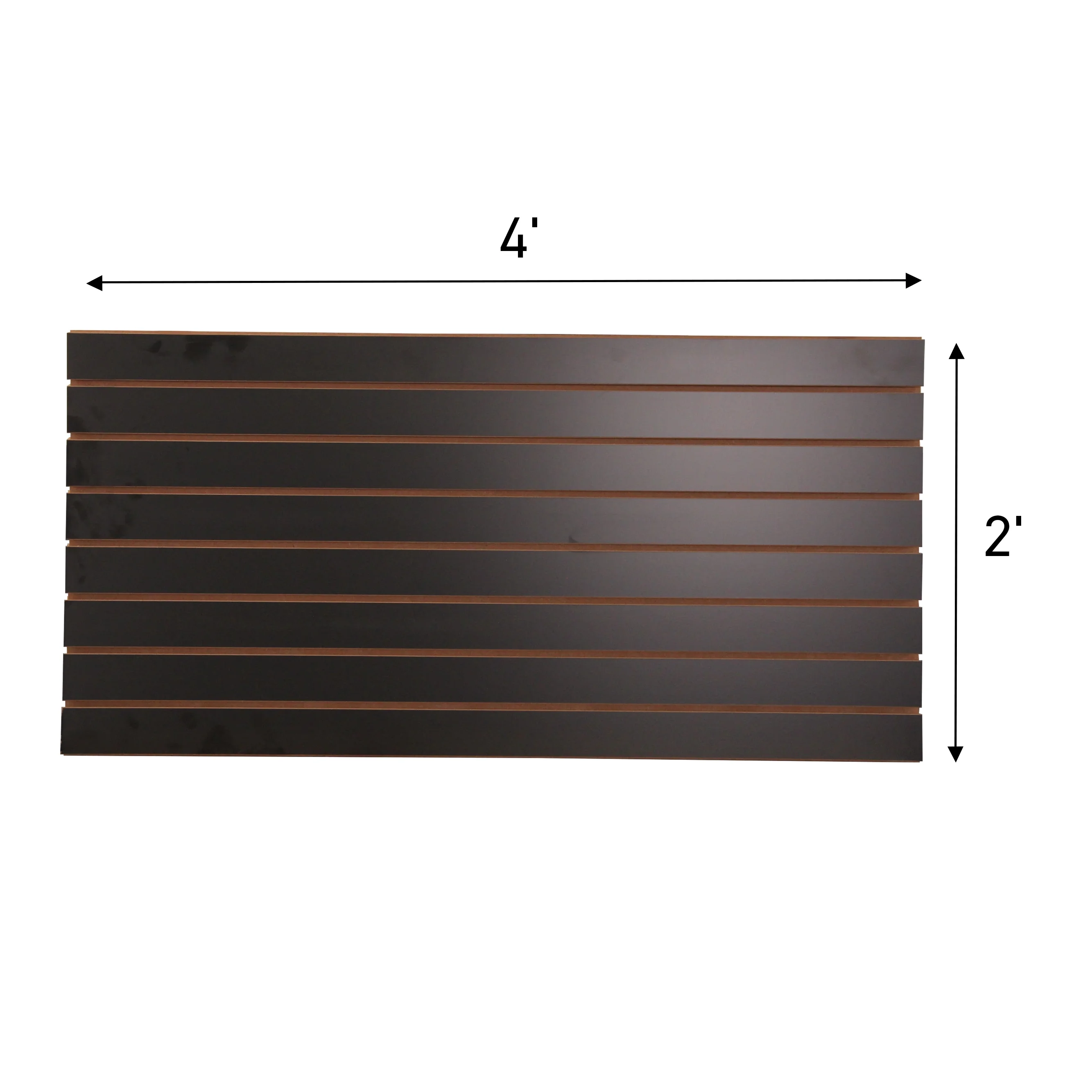 SSWBasics 4 ft x 2 ft Horizontal Black Slatwall Panels for Wall (24"H x 48"L) - Pack of 2 - Garage Wall Organizer Panels and Craft Storage Organization Slatwall Panel